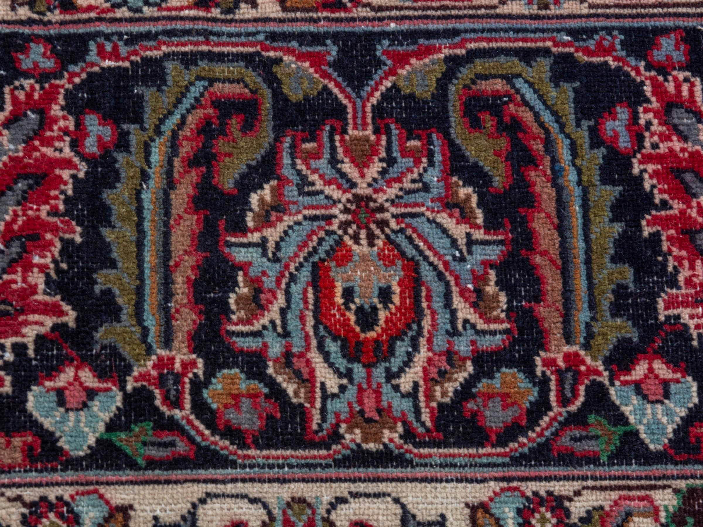 Persian Mashhad oversized rug in deep red and burgundy, view 18 of 24