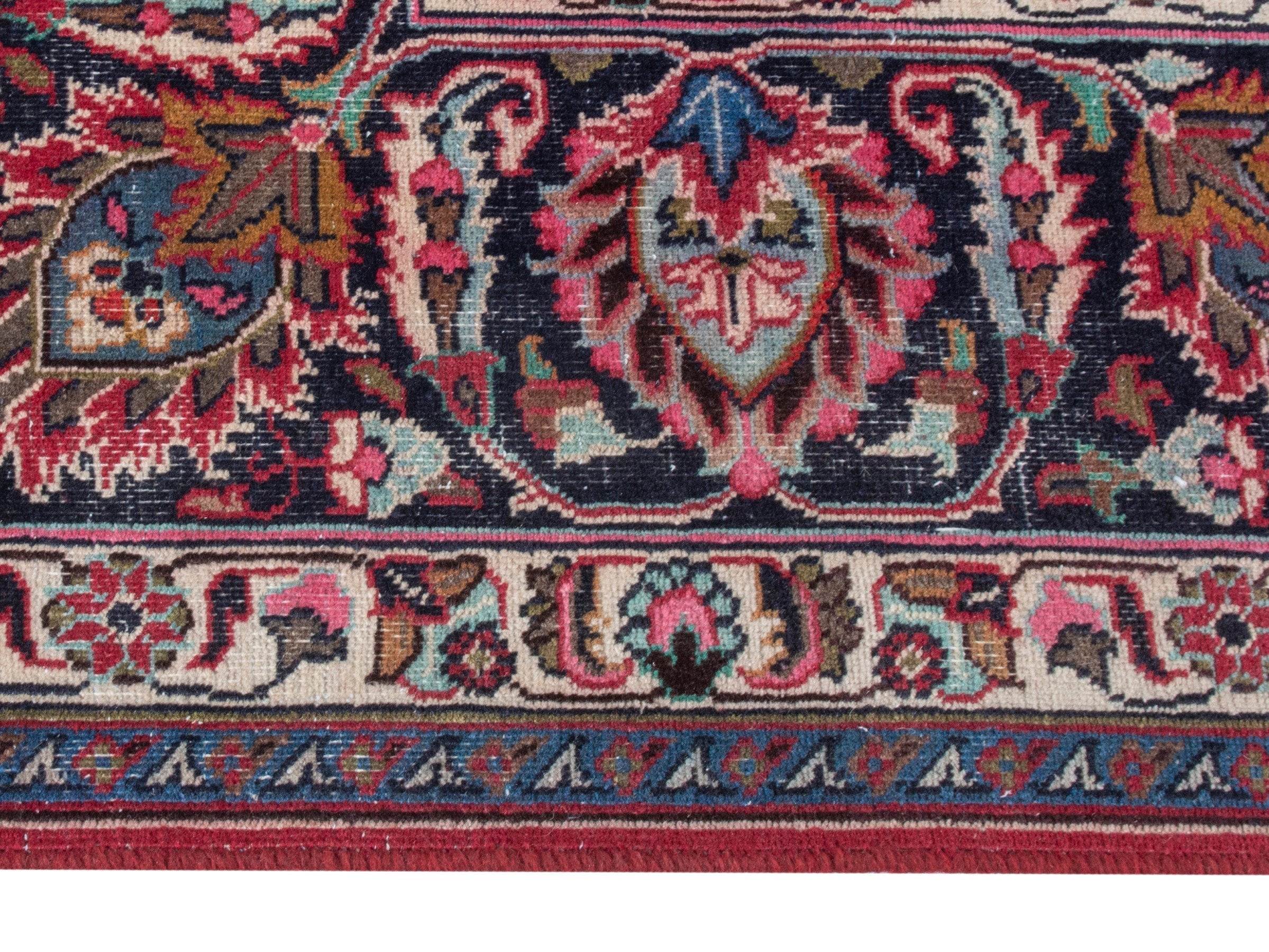 Persian Mashhad oversized rug in deep red and burgundy, view 10 of 24