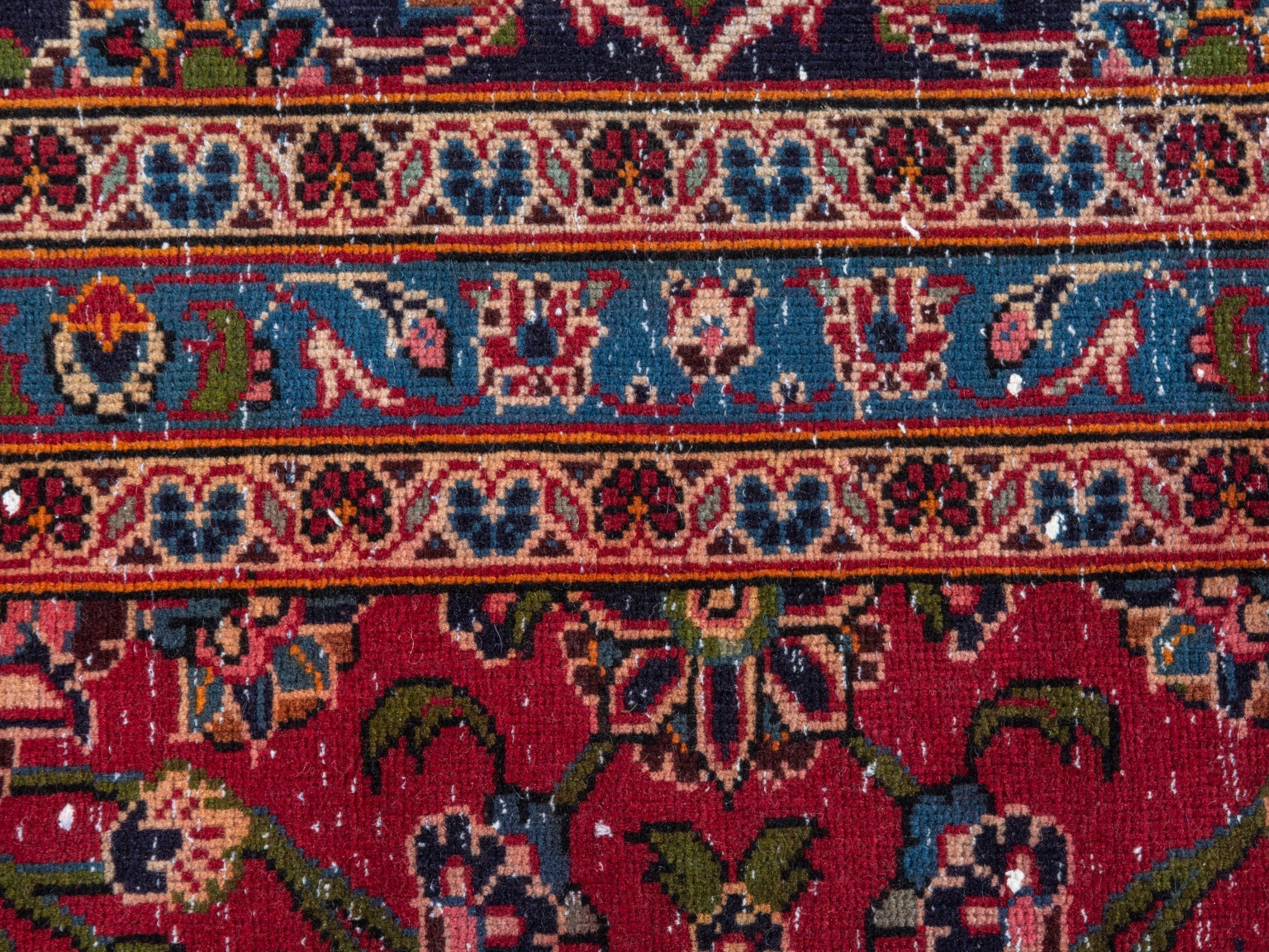 Persian Kashan oversized rug in deep red and burgundy, view 15 of 26