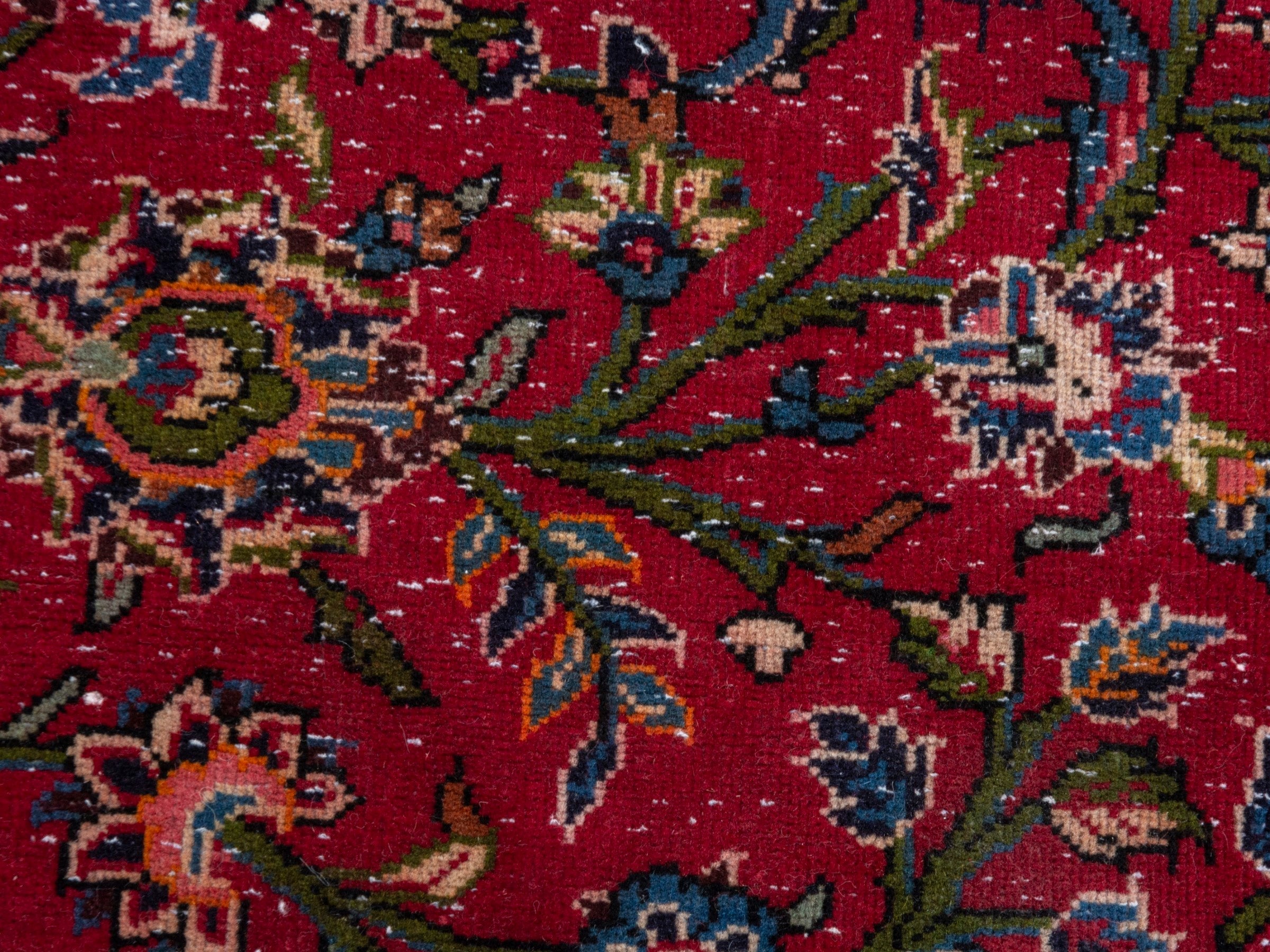 Persian Kashan oversized rug in deep red and burgundy, view 17 of 26
