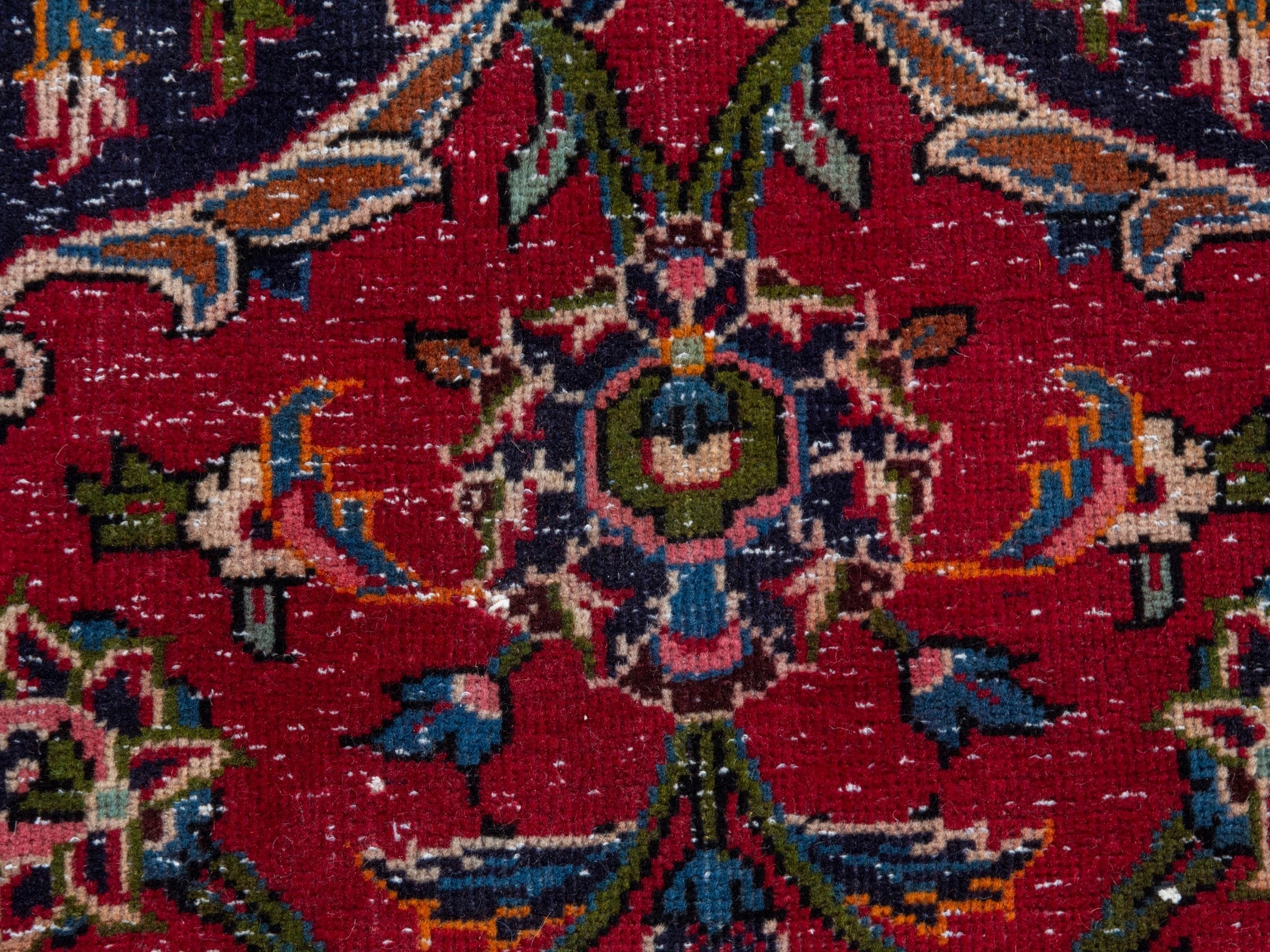 Persian Kashan oversized rug in deep red and burgundy, view 18 of 26