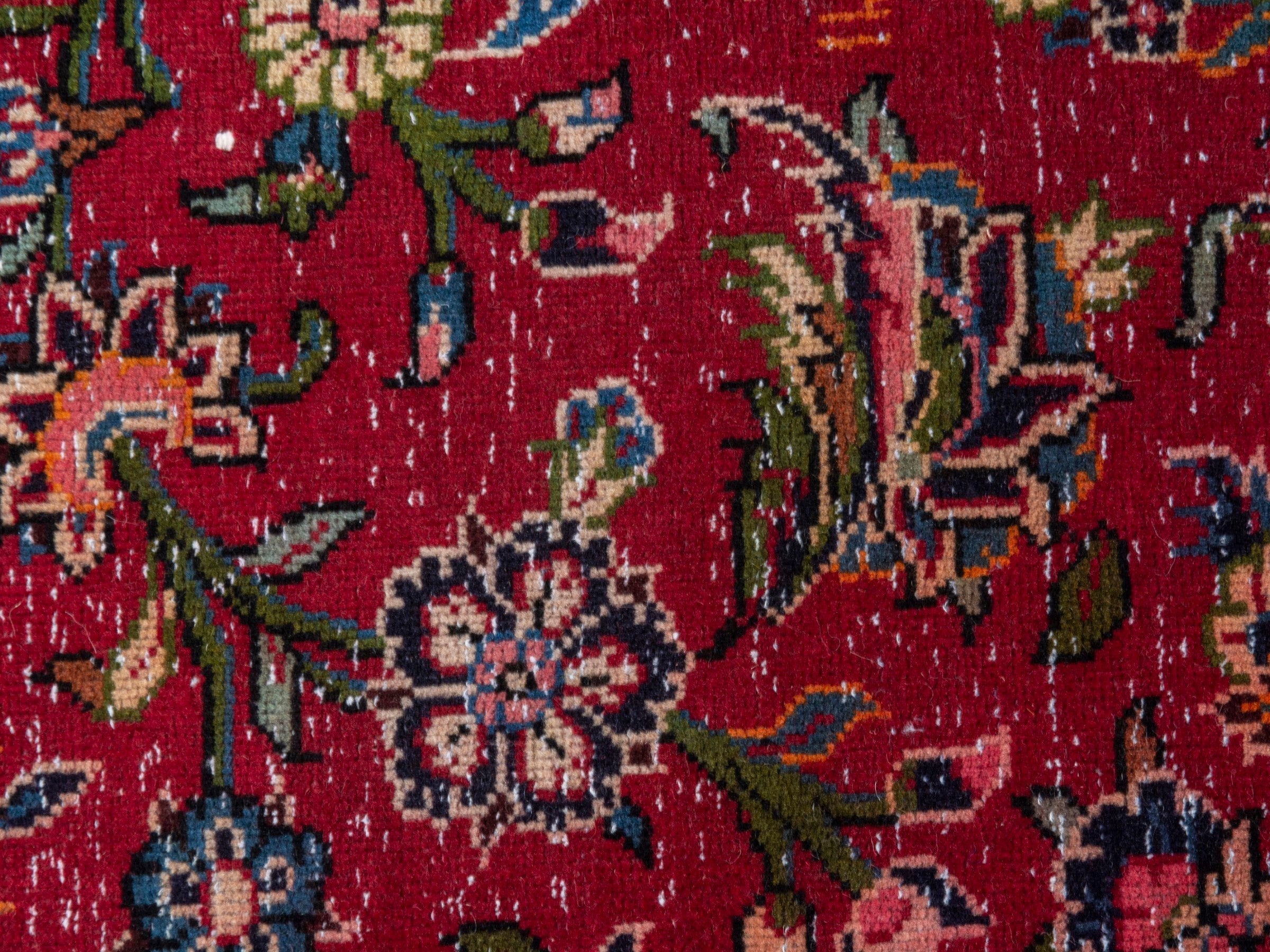 Persian Kashan oversized rug in deep red and burgundy, view 19 of 26