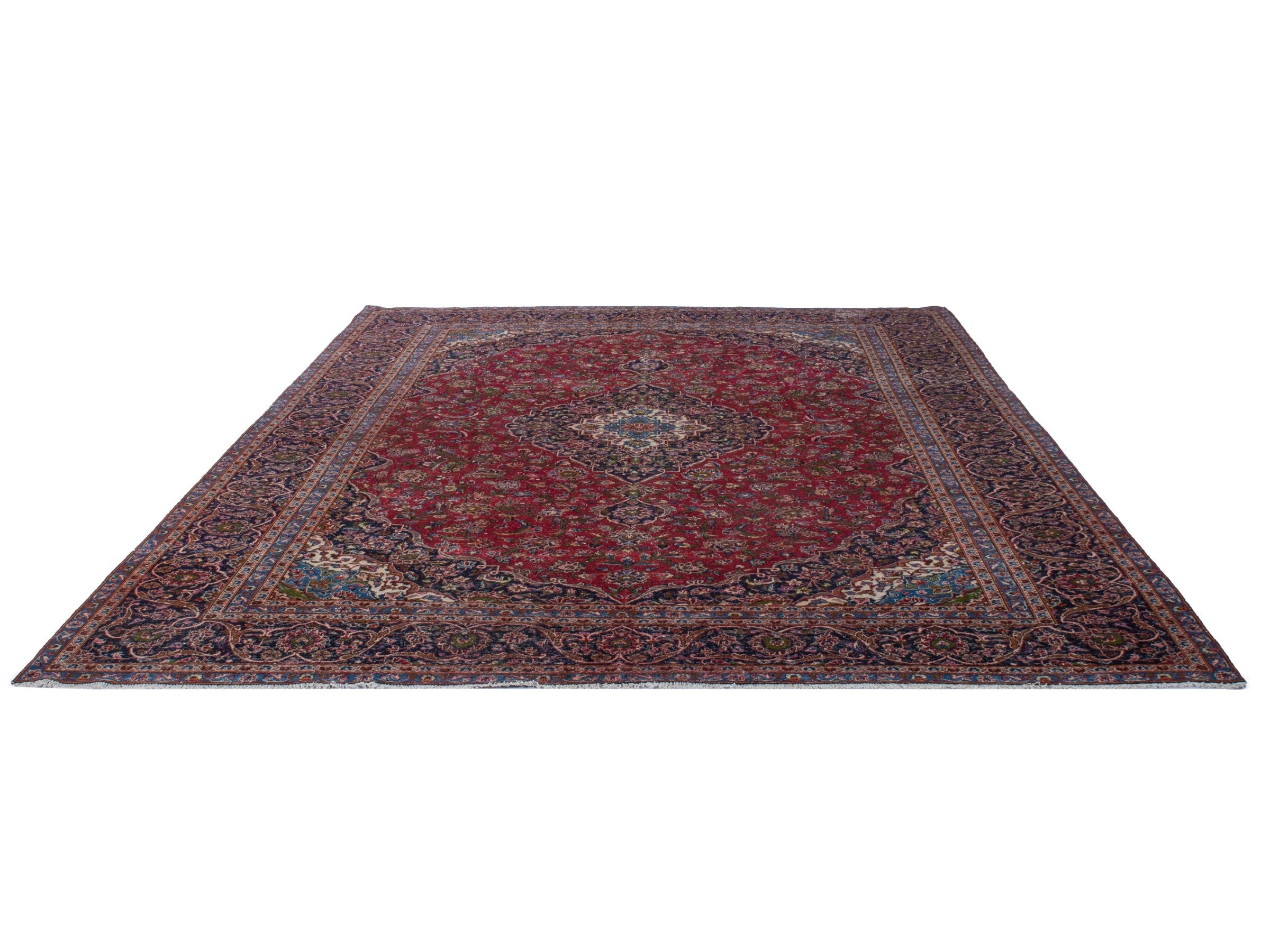 Persian Kashan oversized rug in deep red and burgundy, view 2 of 26