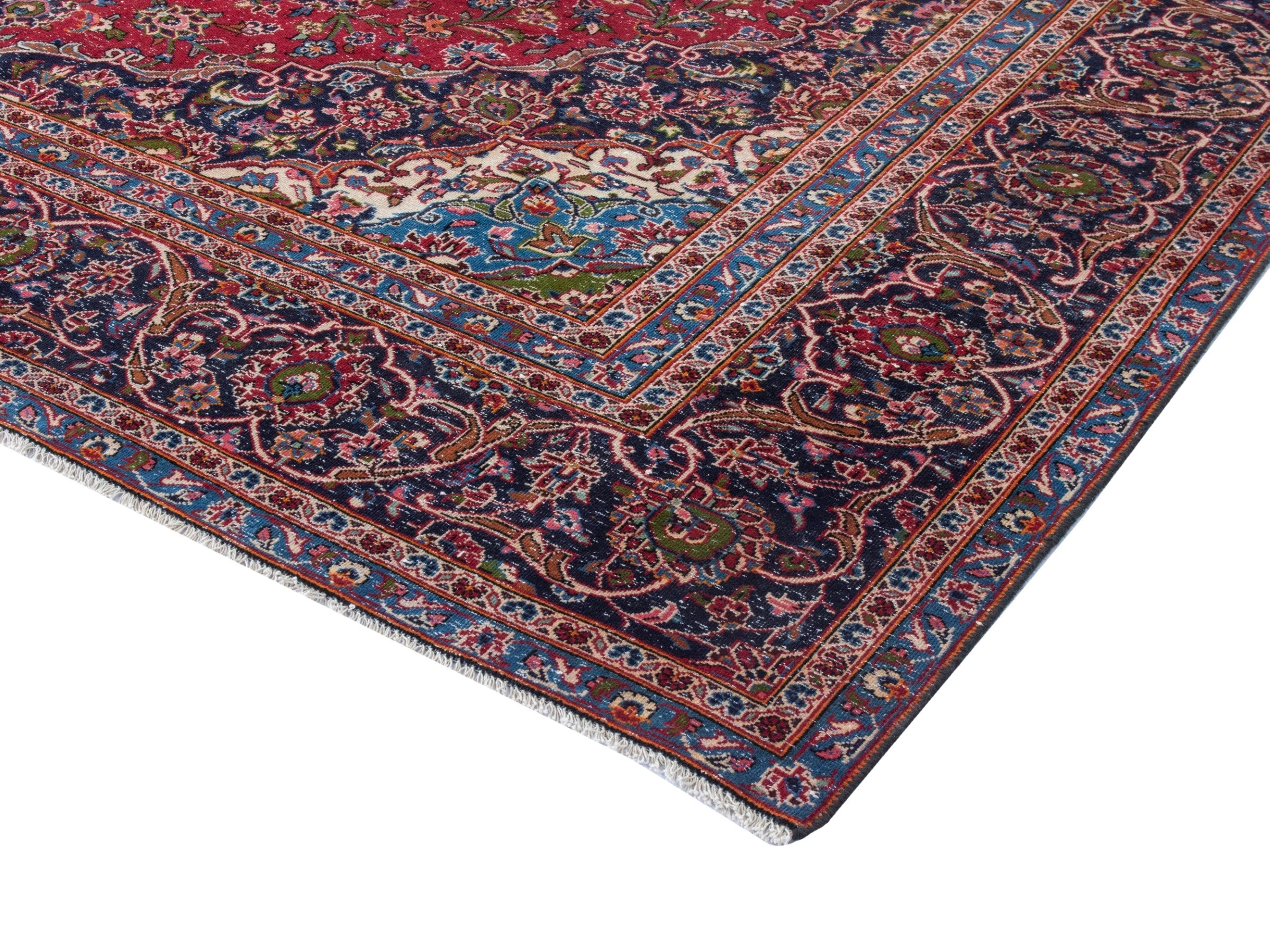 Persian Kashan oversized rug in deep red and burgundy, view 5 of 26