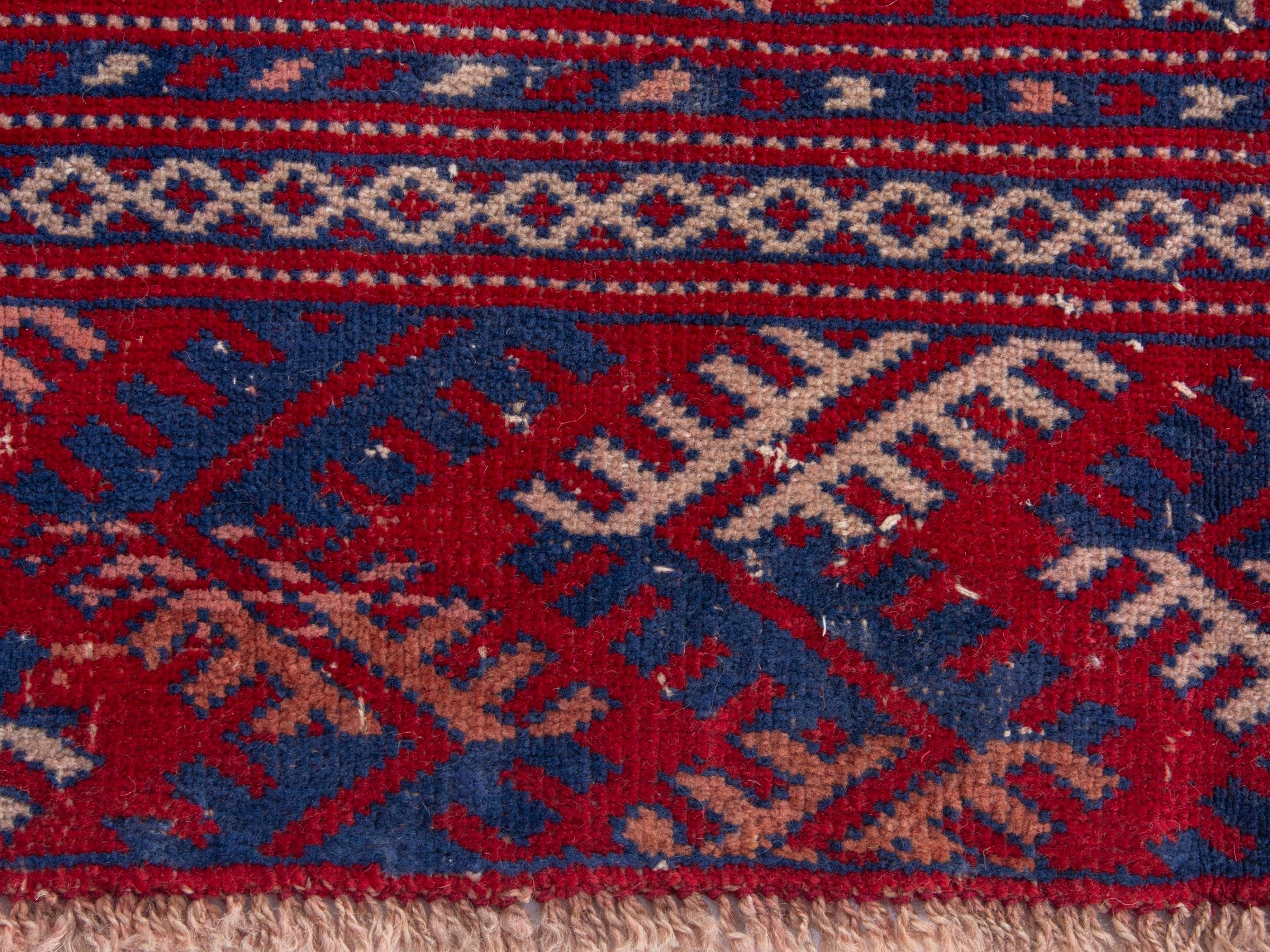 Persian Torkaman area rug in burgundy and deep red, view 11 of 19