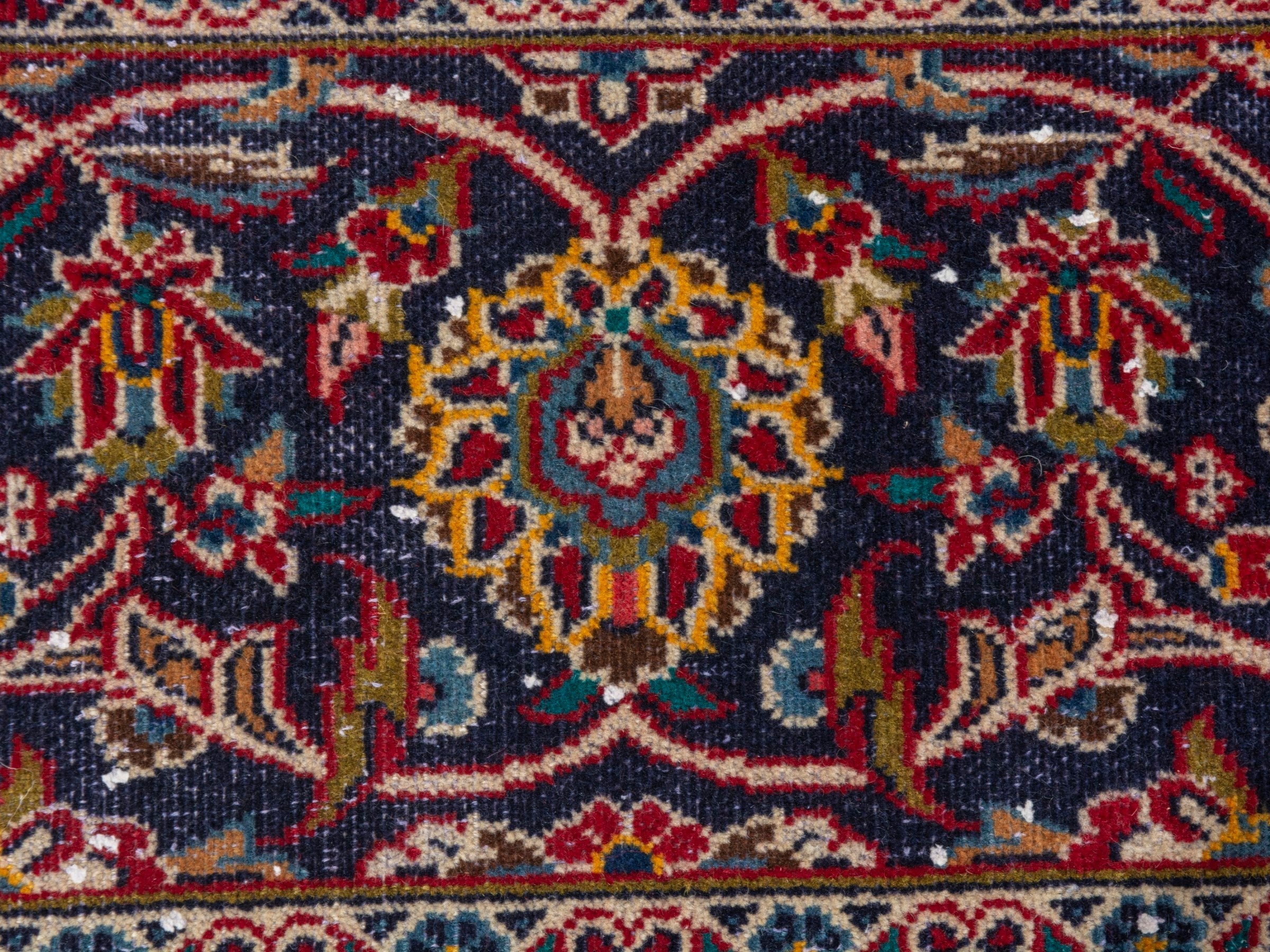 Persian Kashan oversized rug in deep red and aubergine, view 11 of 21