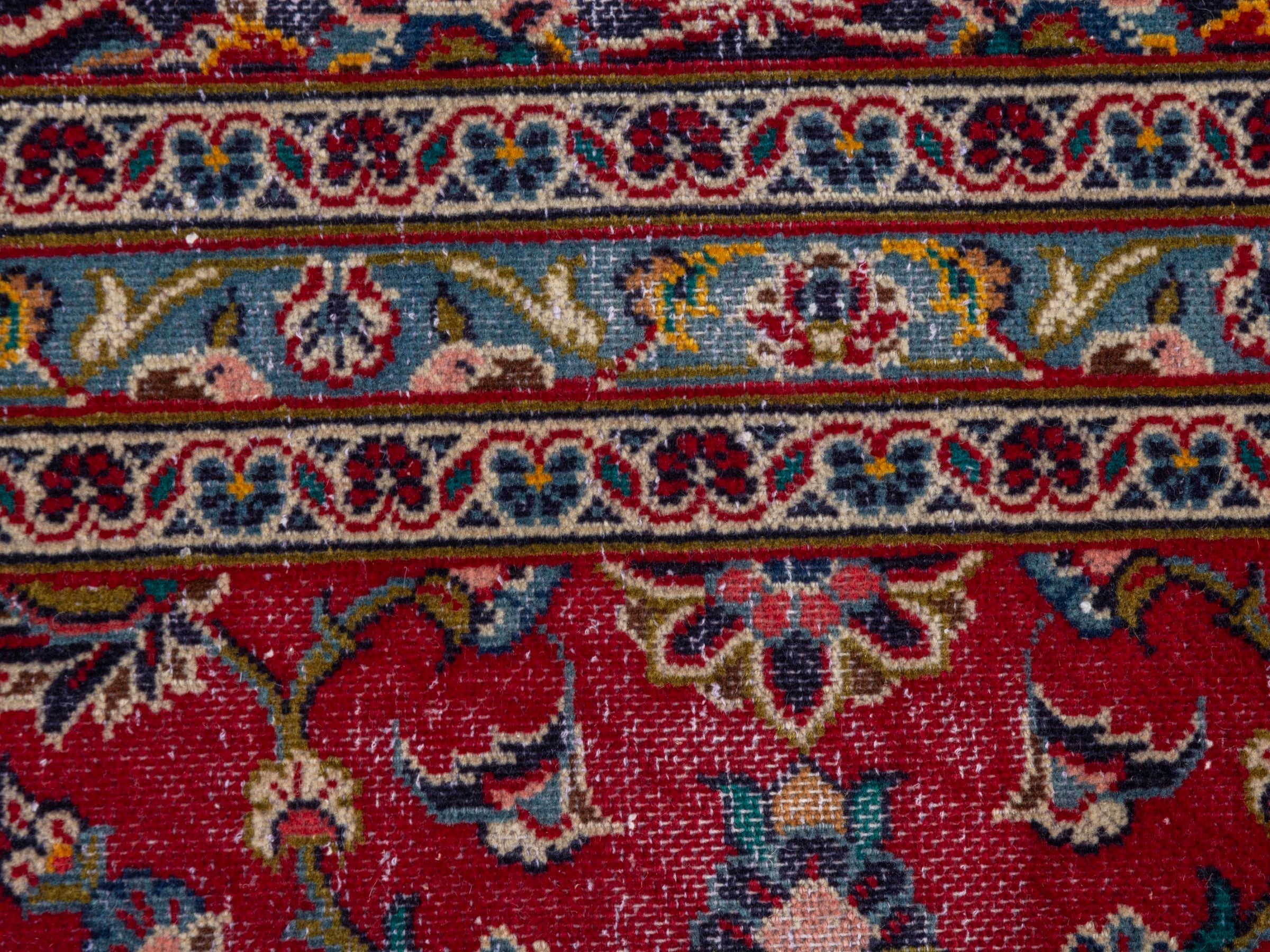 Persian Kashan oversized rug in deep red and aubergine, view 14 of 21