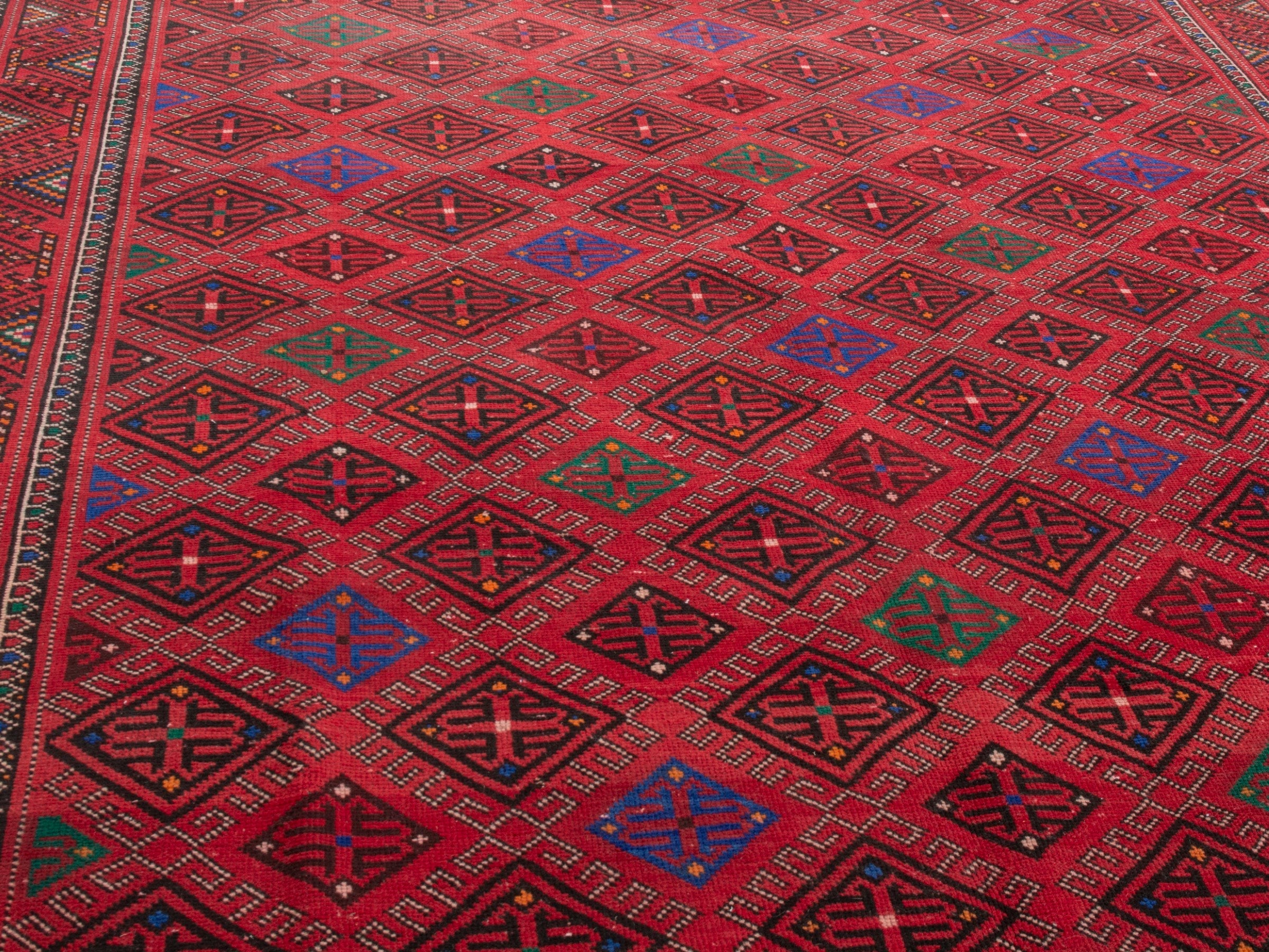 Persian Ghoochan area rug in burgundy and deep red, view 8 of 21