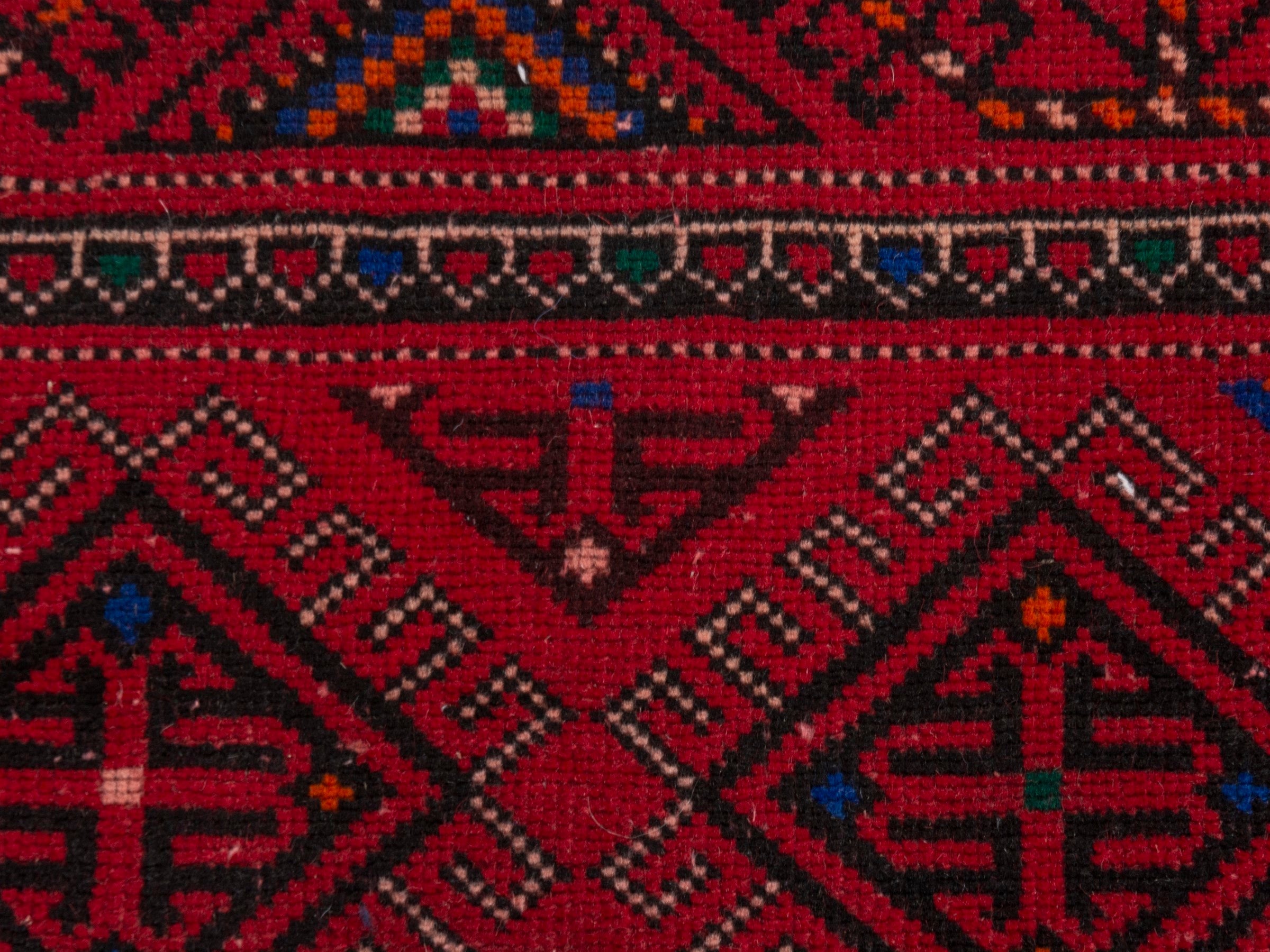 Persian Ghoochan area rug in burgundy and deep red, view 15 of 21