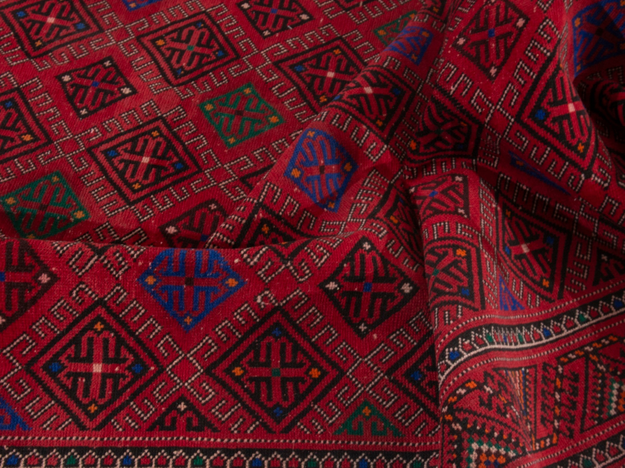 Persian Ghoochan area rug in burgundy and deep red, view 20 of 21