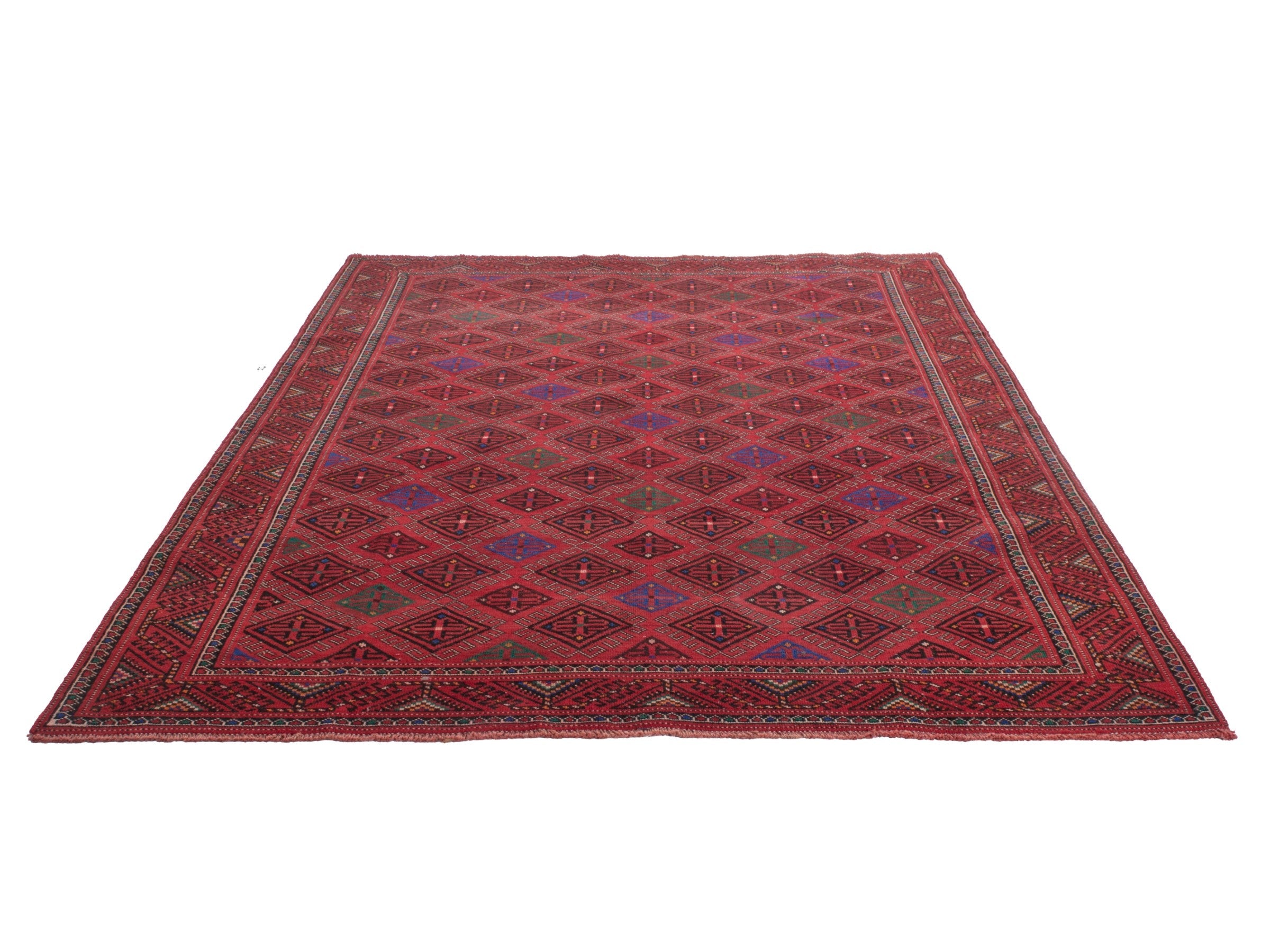 Persian Ghoochan area rug in burgundy and deep red, view 2 of 21