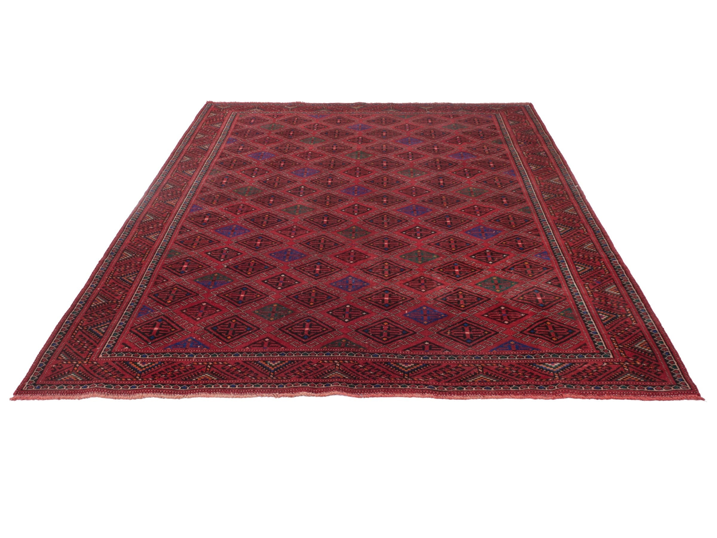 Persian Ghoochan area rug in burgundy and deep red, view 3 of 21
