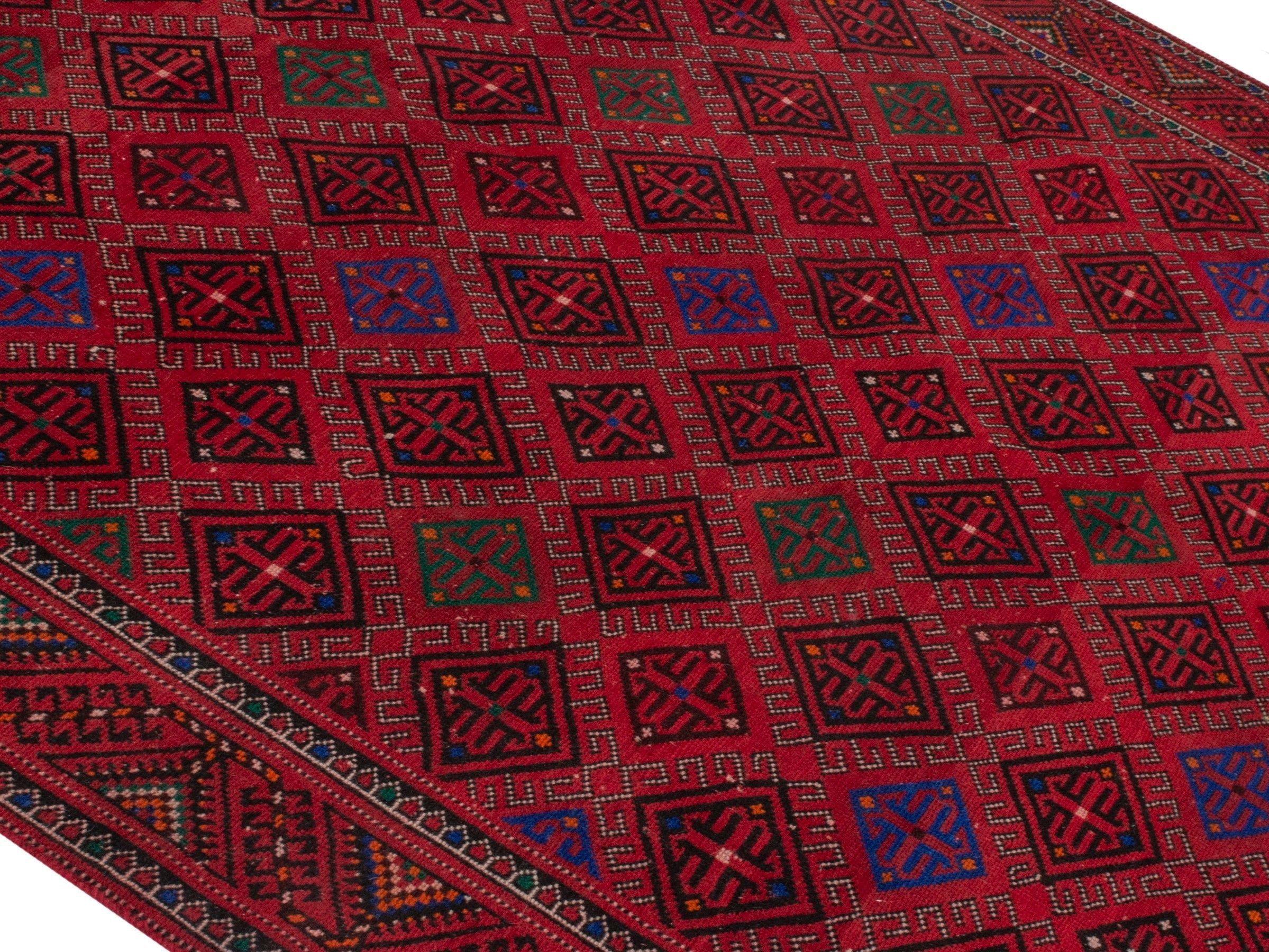 Persian Ghoochan area rug in burgundy and deep red, view 4 of 21