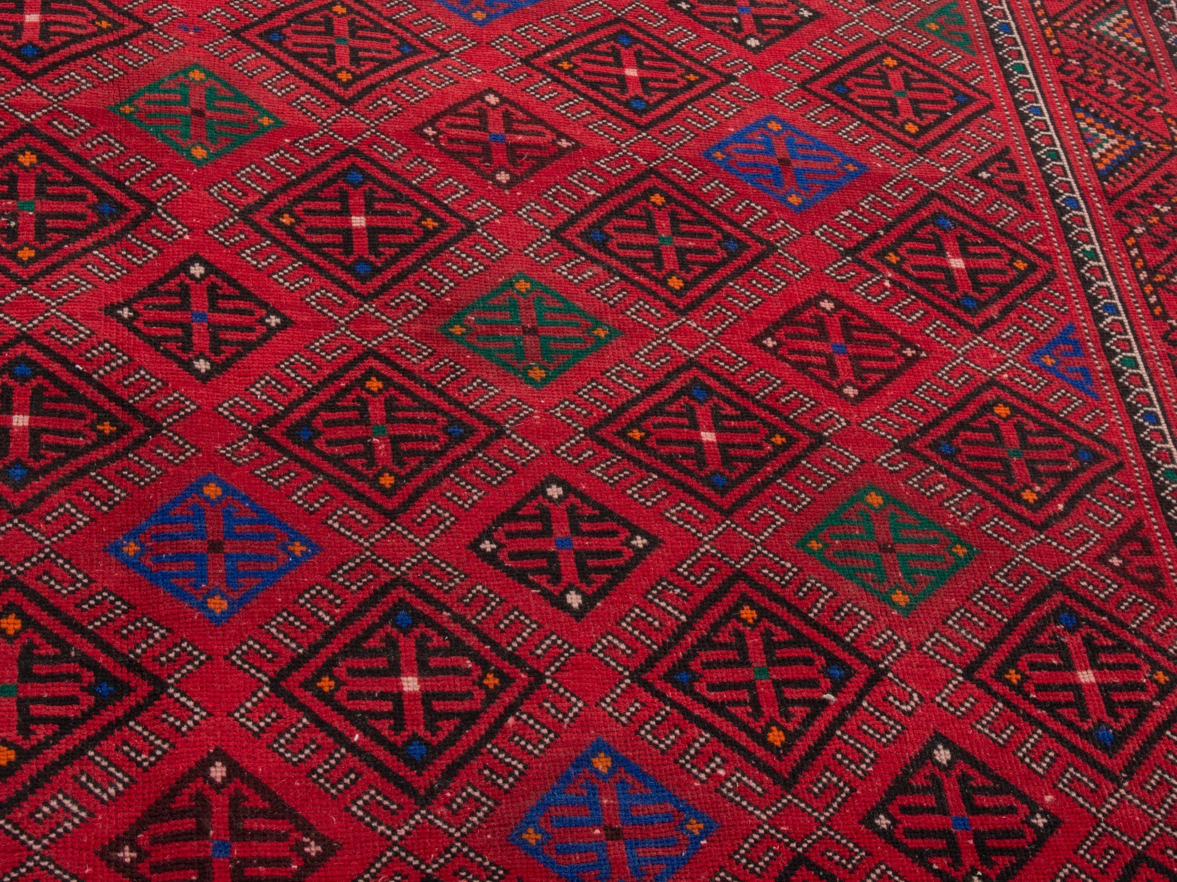 Persian Ghoochan area rug in burgundy and deep red, view 9 of 21