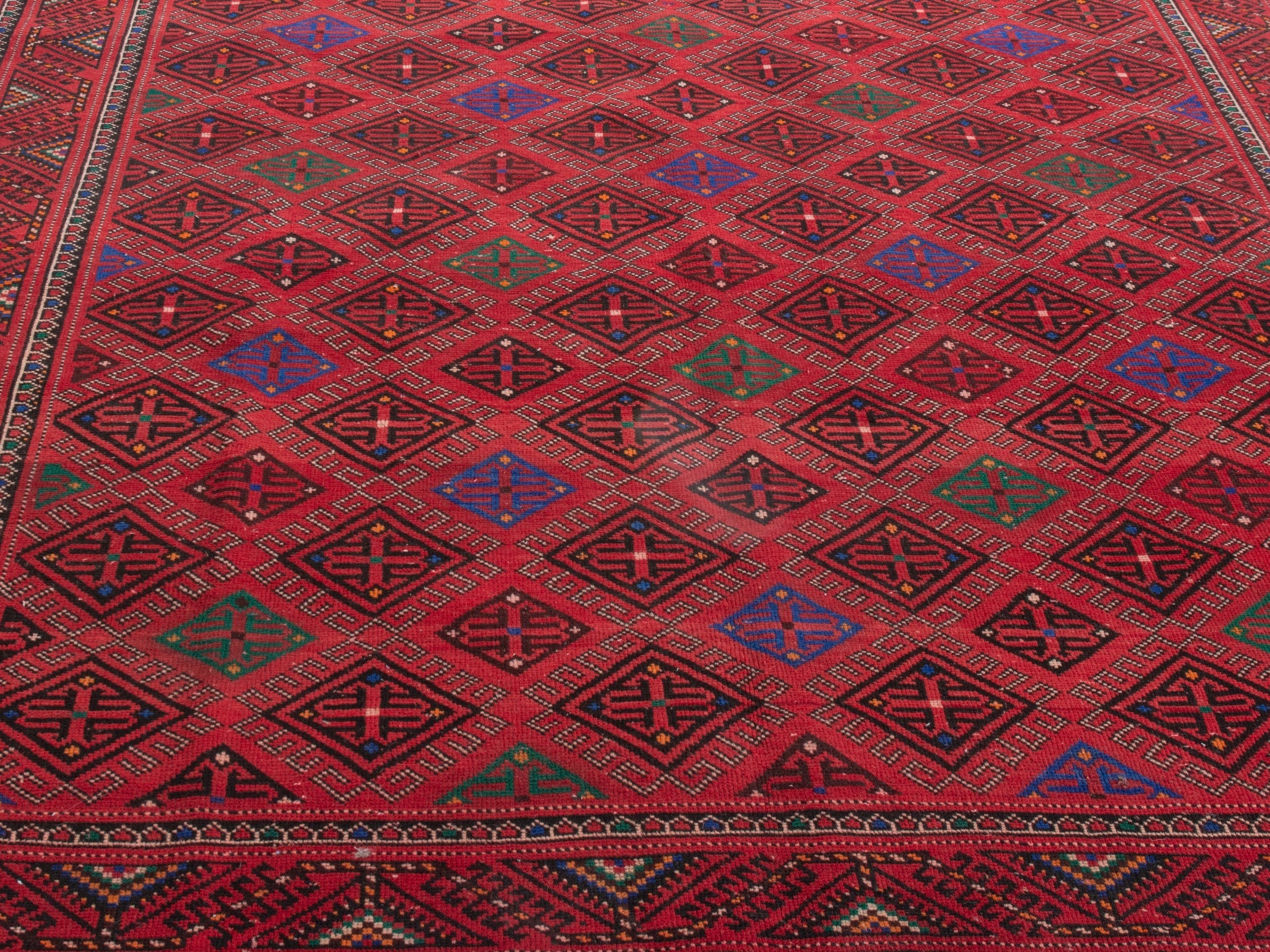 Persian Ghoochan area rug in burgundy and deep red, view 7 of 21