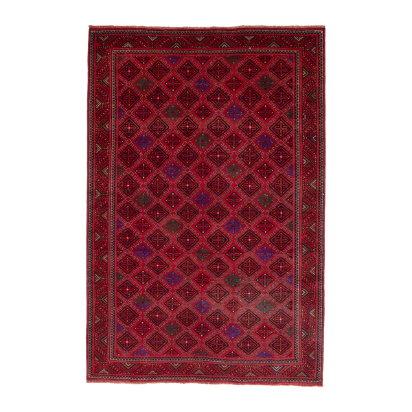 Persian Ghoochan area rug in burgundy and deep red, 6'9" x 9'9"