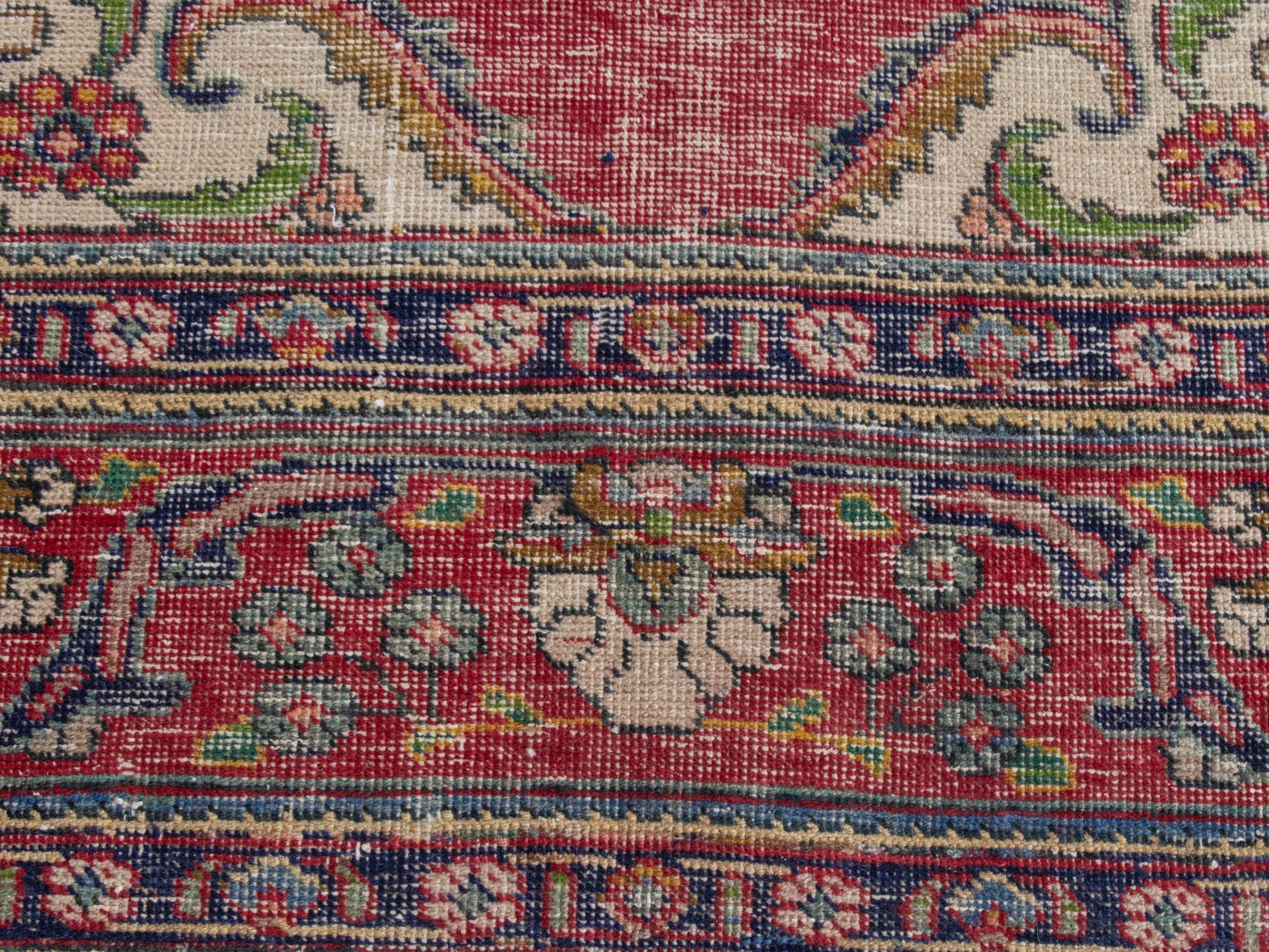 Persian Tabriz oversized rug in faded red and cream, view 8 of 20