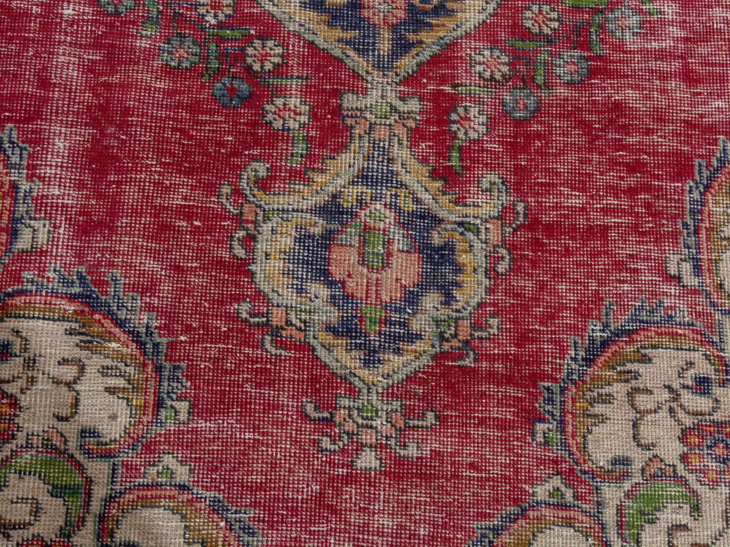 Persian Tabriz oversized rug in faded red and cream, view 11 of 20