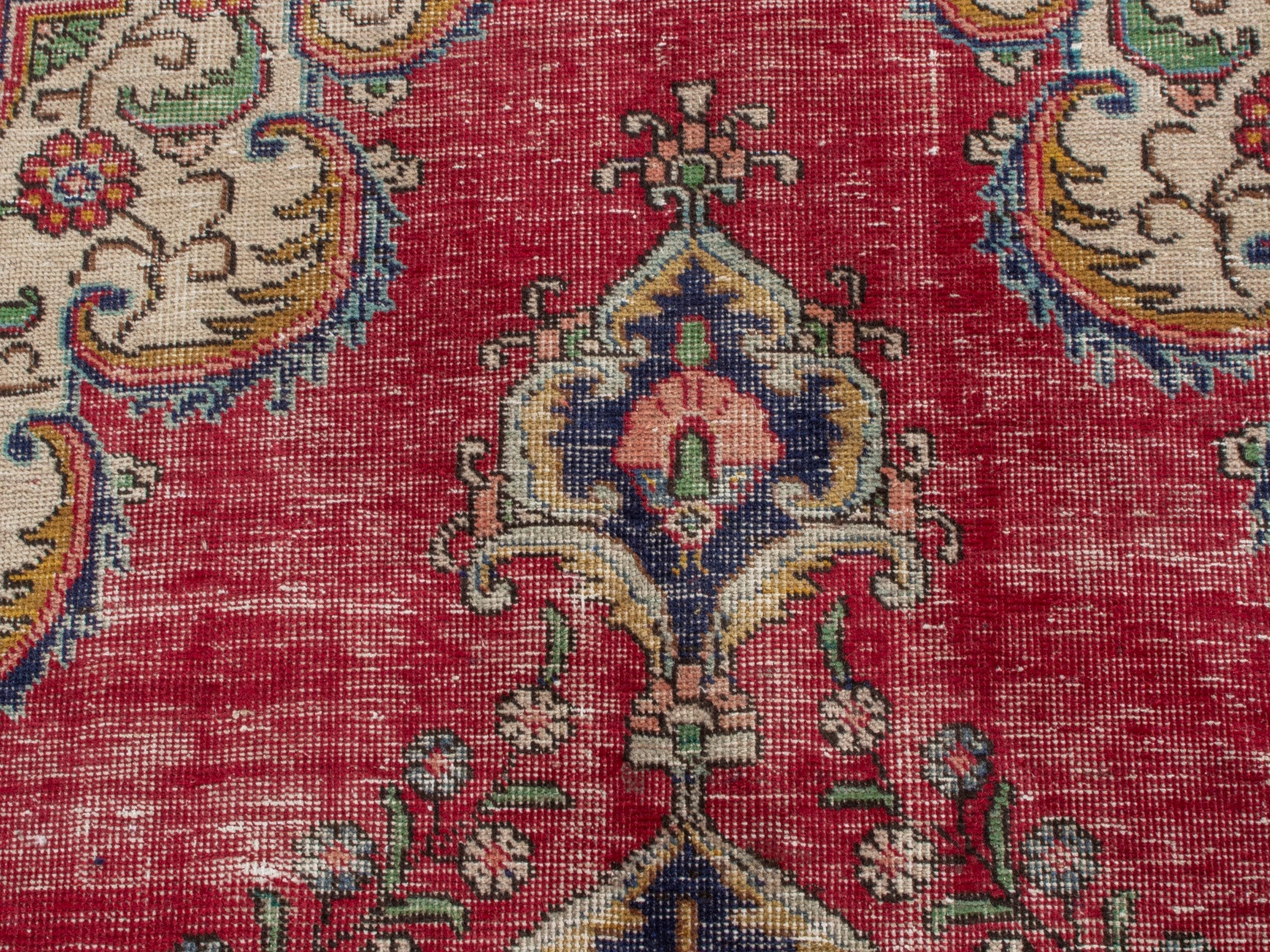 Persian Tabriz oversized rug in faded red and cream, view 13 of 20