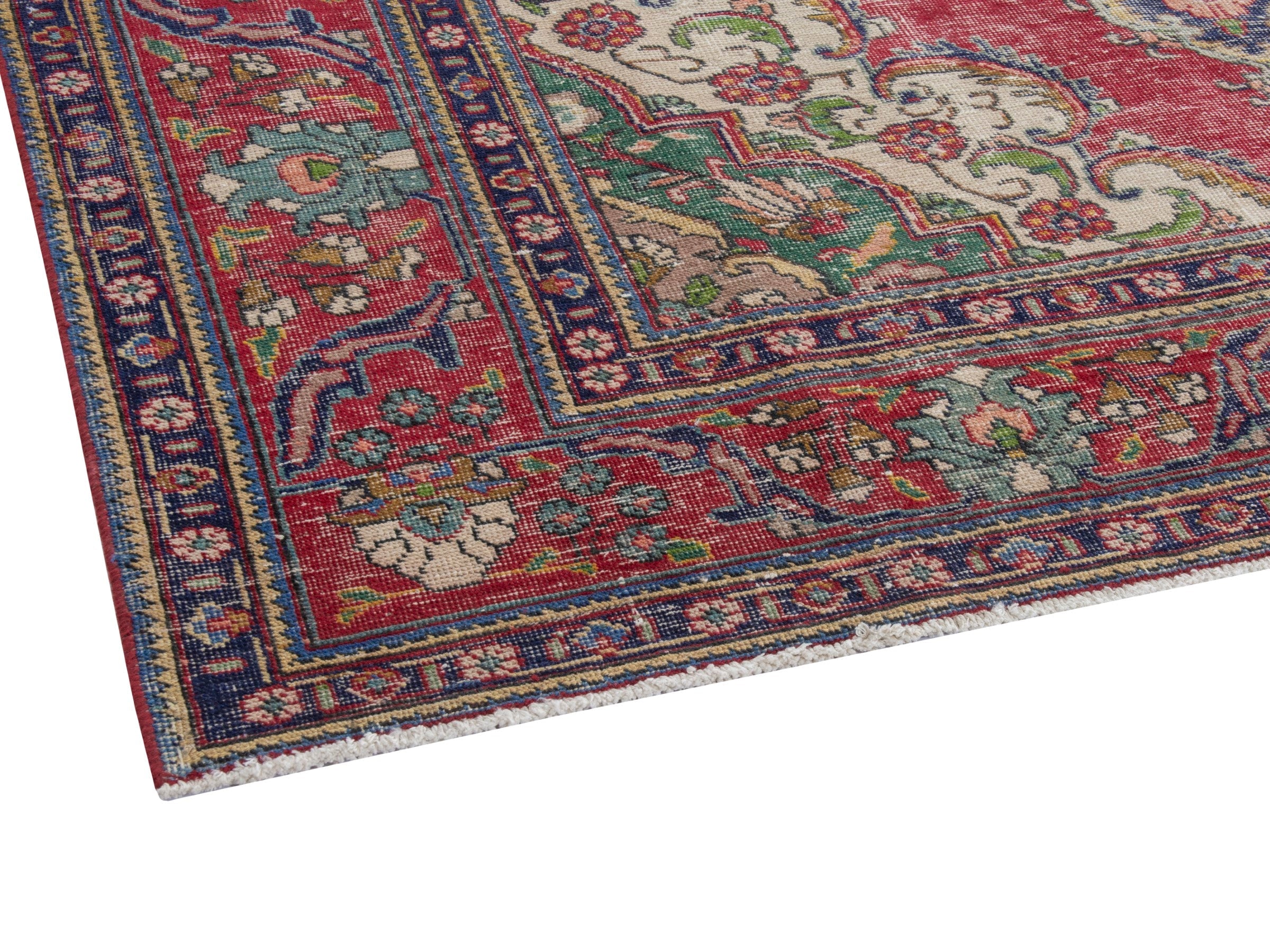 Persian Tabriz oversized rug in faded red and cream, view 5 of 20