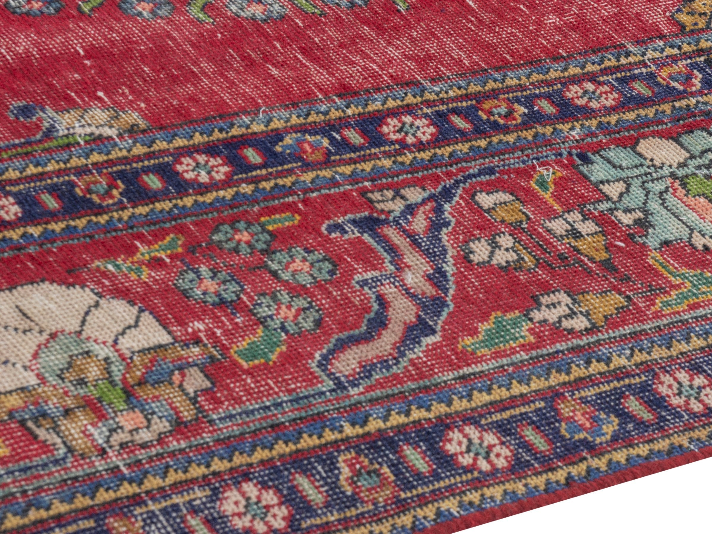 Persian Tabriz oversized rug in faded red and cream, view 6 of 20