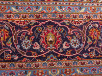 Persian Kashan oversized rug in deep red and navy, view 12 of 20