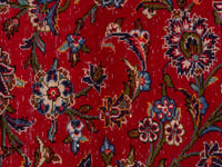 Persian Kashan oversized rug in deep red and navy, view 14 of 20