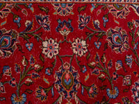 Persian Kashan oversized rug in deep red and navy, view 15 of 20