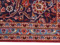 Persian Kashan oversized rug in deep red and navy, view 6 of 20