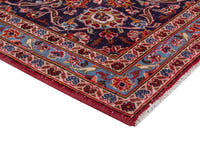 Persian Kashan oversized rug in deep red and navy, view 7 of 20