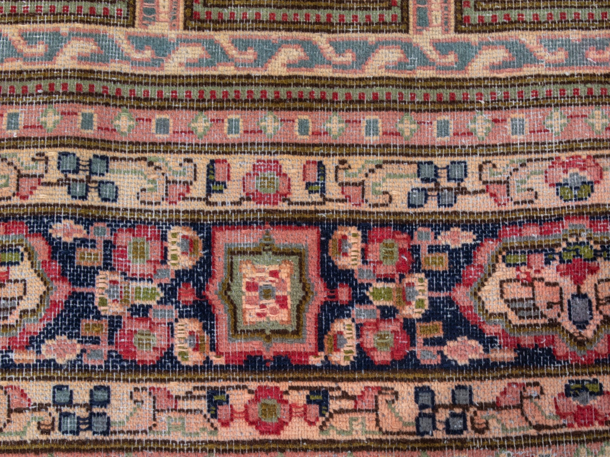Persian Kerman oversized rug in cream and burgundy, view 11 of 23