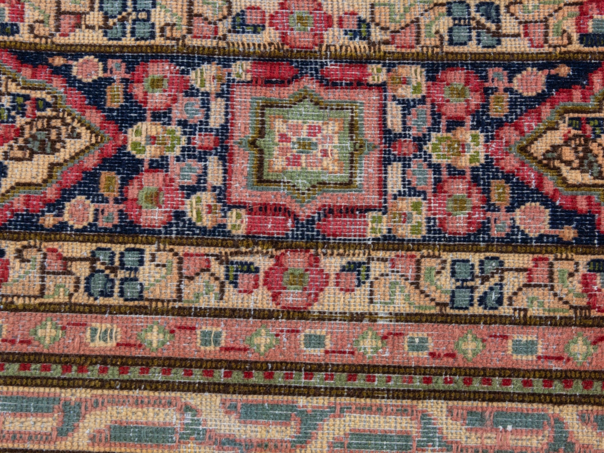 Persian Kerman oversized rug in cream and burgundy, view 17 of 23