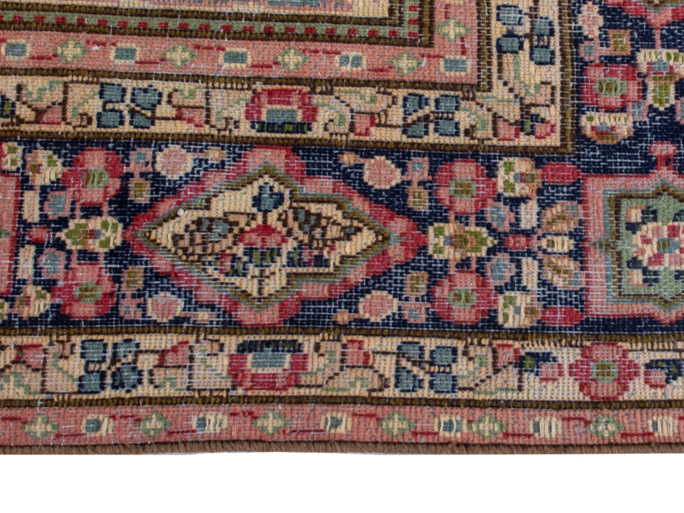 Persian Kerman oversized rug in cream and burgundy, view 10 of 23