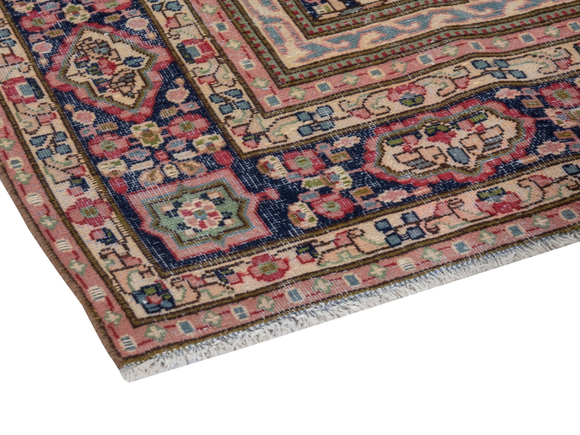 Persian Kerman oversized rug in cream and burgundy, view 5 of 23