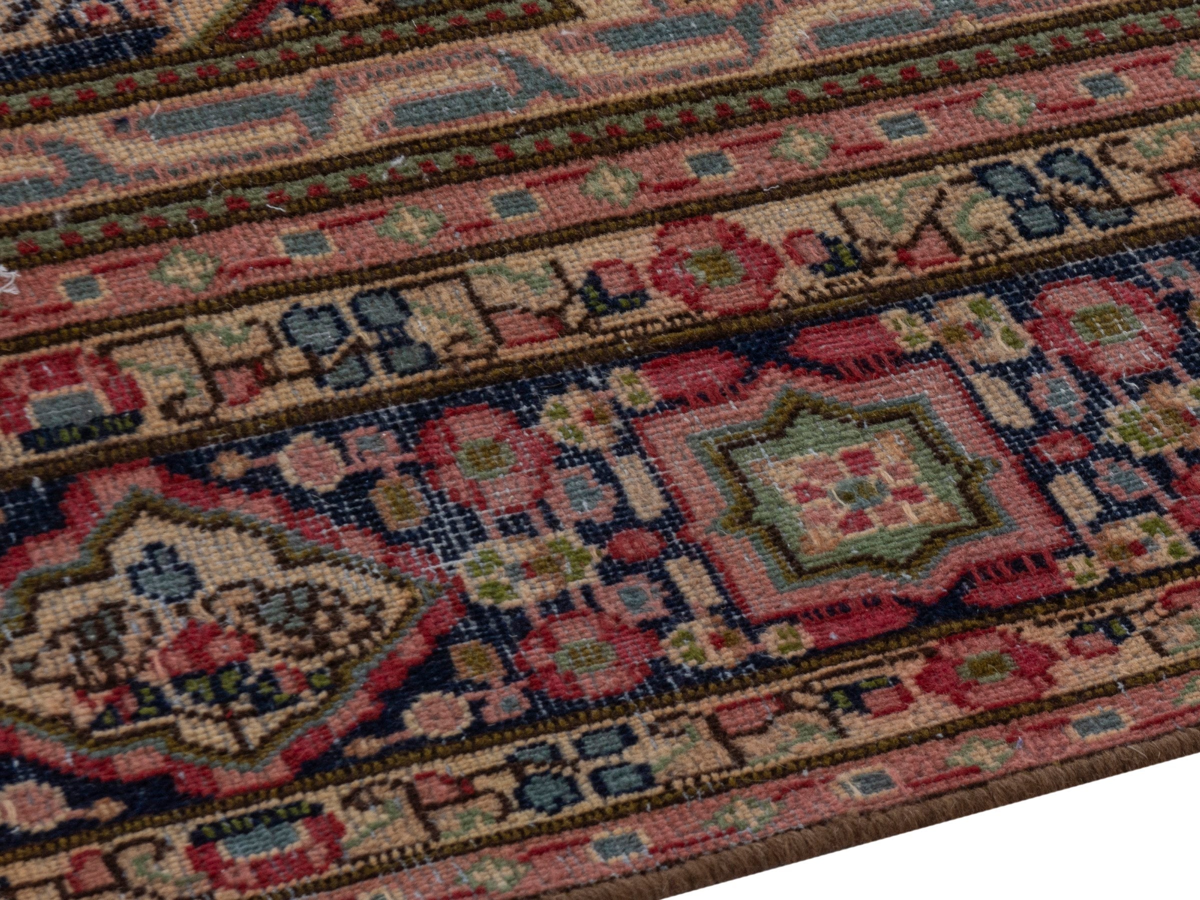 Persian Kerman oversized rug in cream and burgundy, view 6 of 23