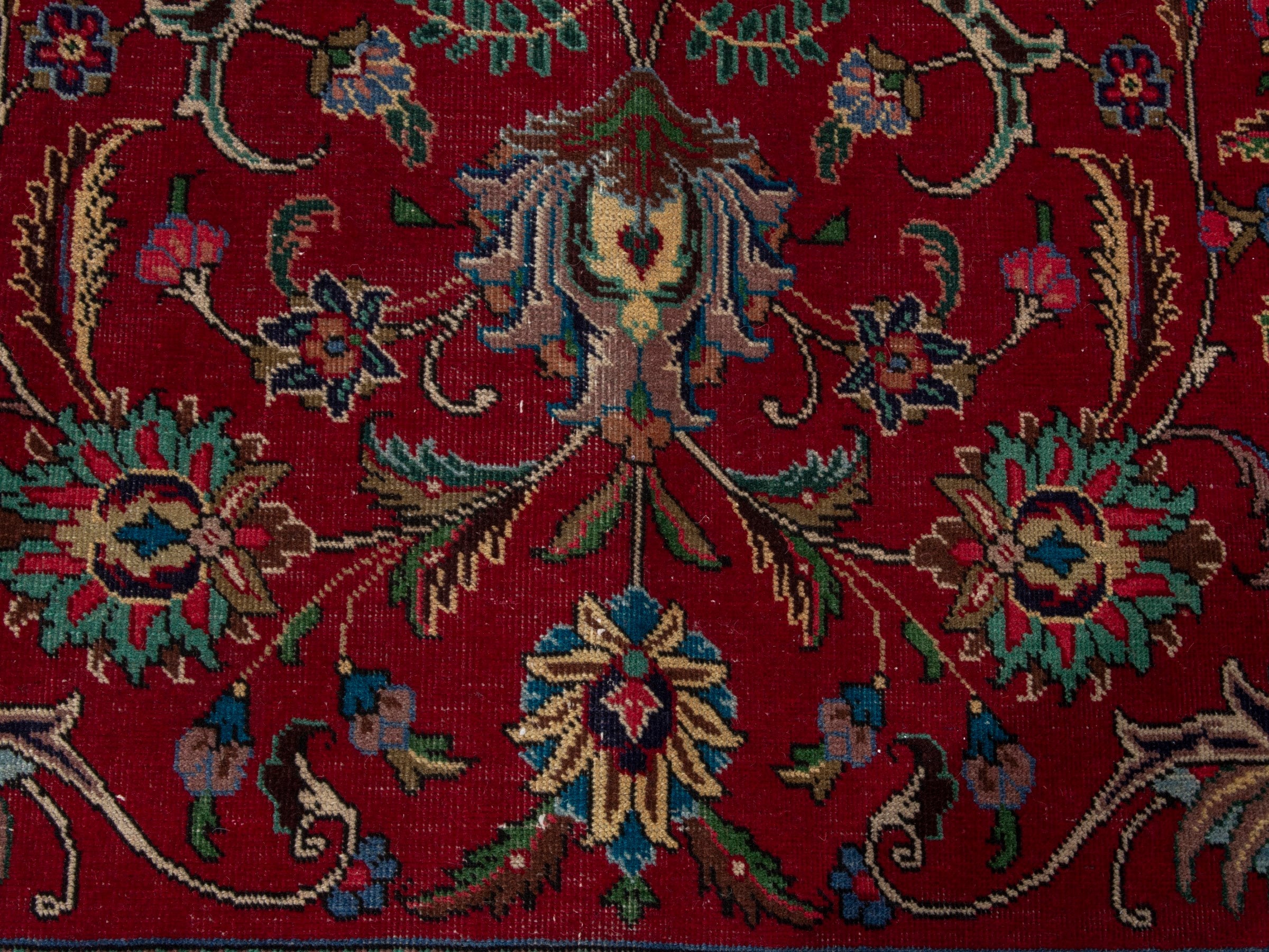 Persian Tabriz oversized rug in burgundy and navy, view 12 of 22