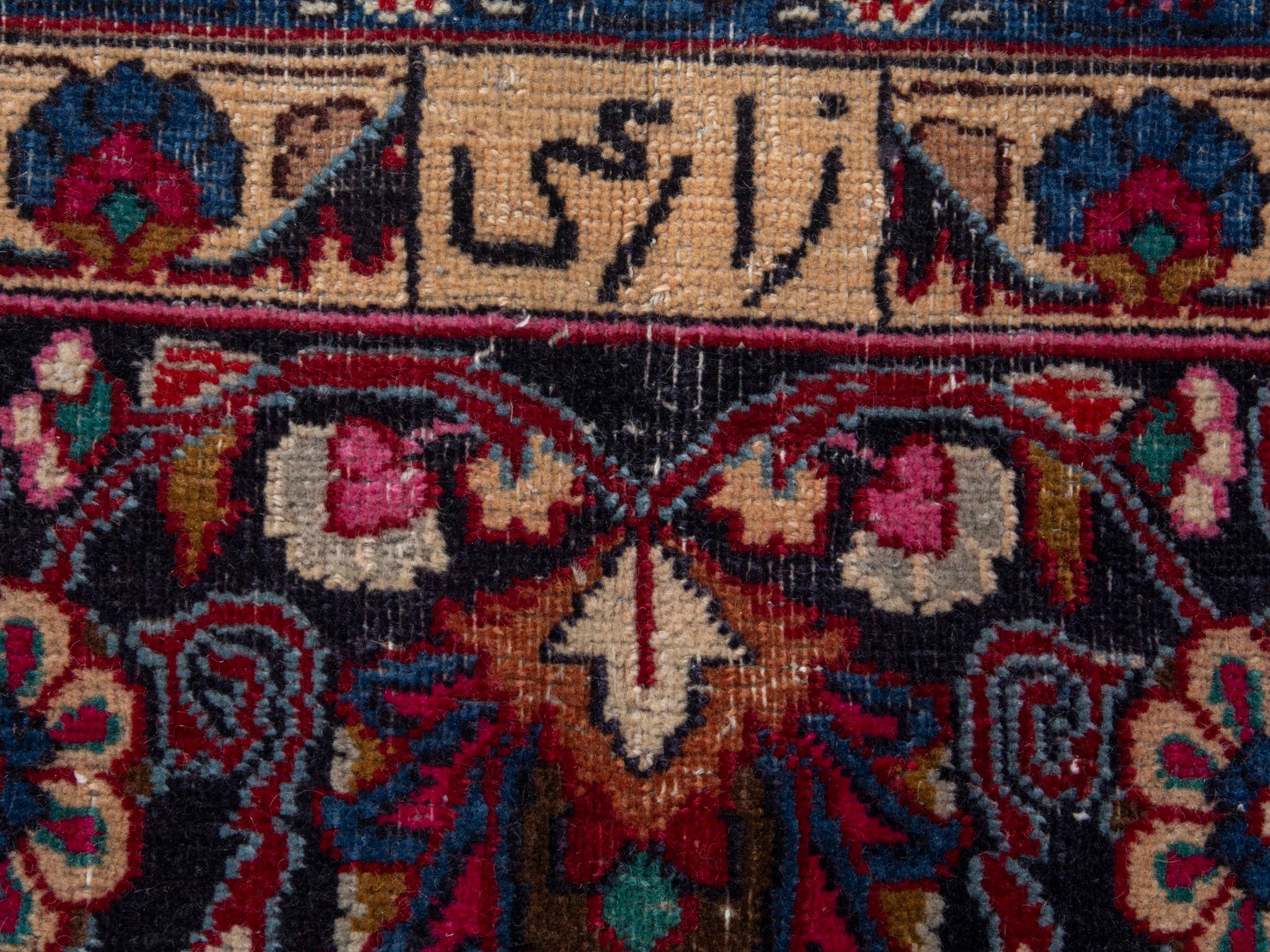 Persian Mashhad oversized rug in deep red and burgundy, view 11 of 20