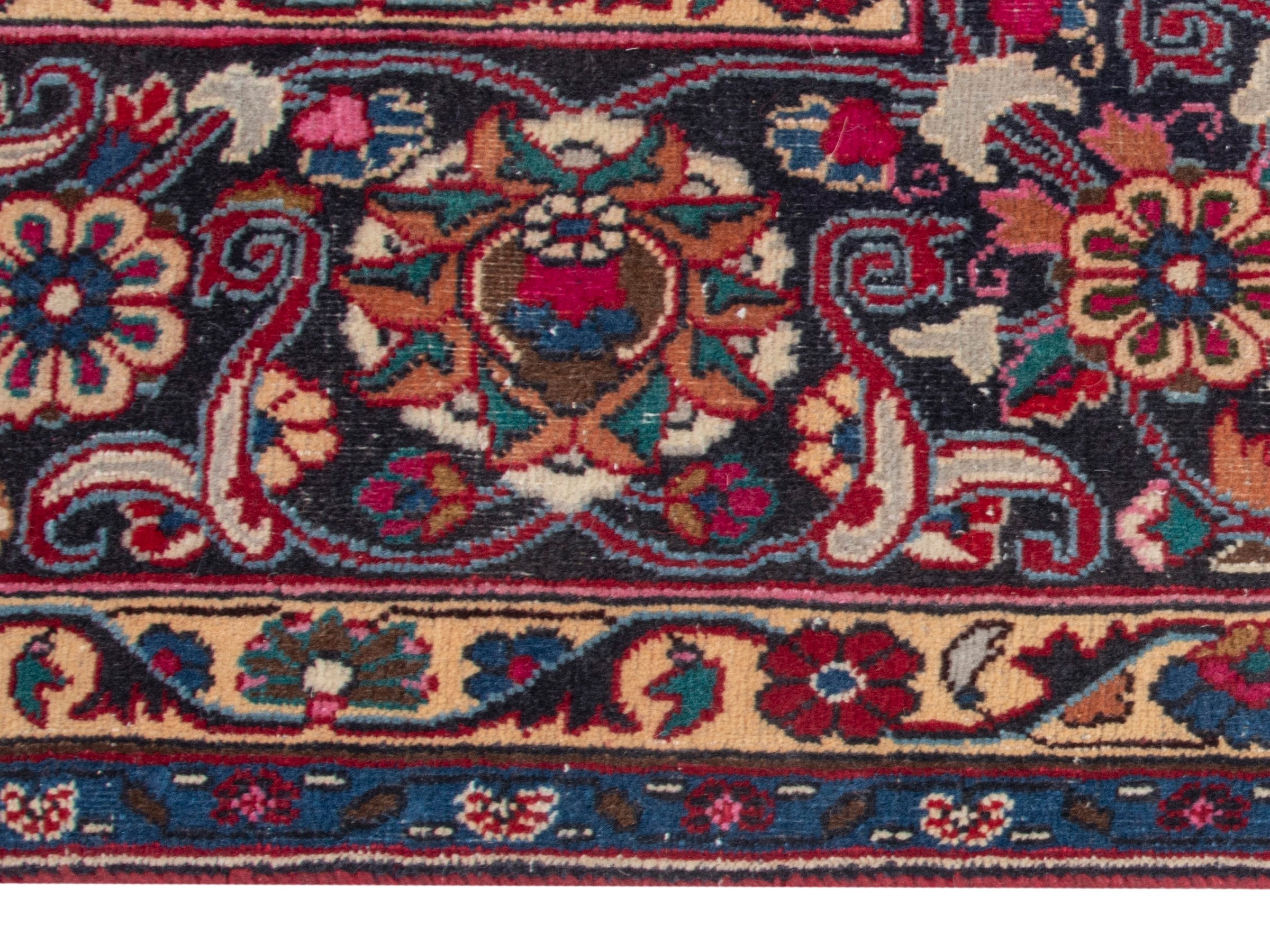 Persian Mashhad oversized rug in deep red and burgundy, view 10 of 20