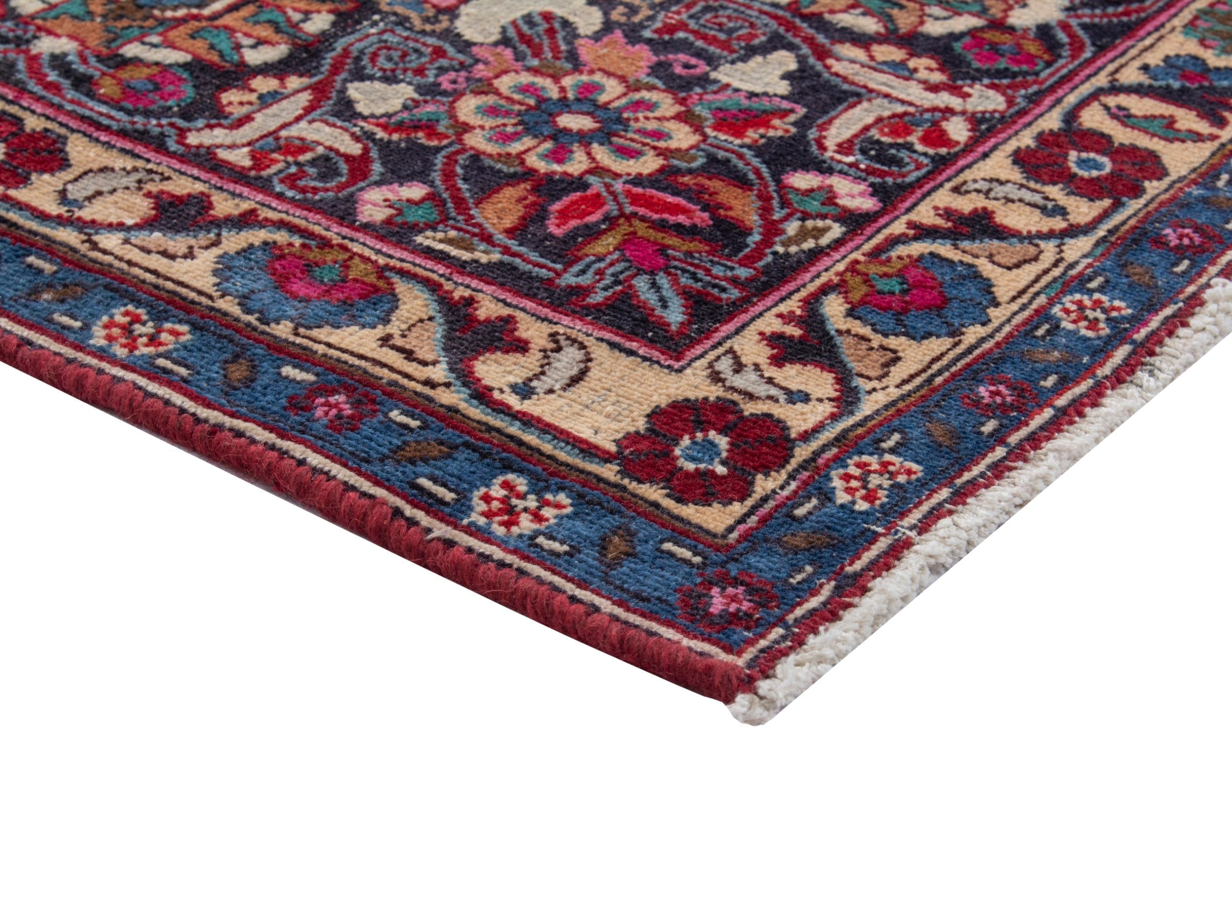 Persian Mashhad oversized rug in deep red and burgundy, view 5 of 20