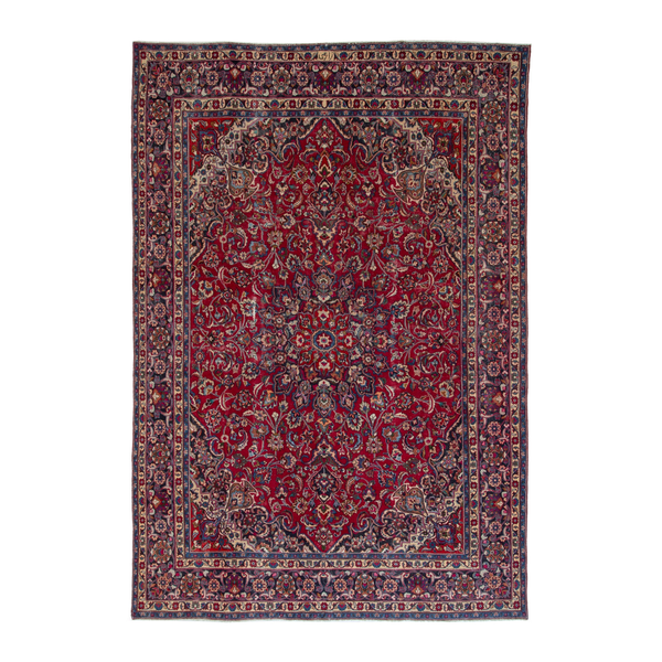 Persian Mashhad oversized rug in deep red and burgundy, 10'1" x 12'8"