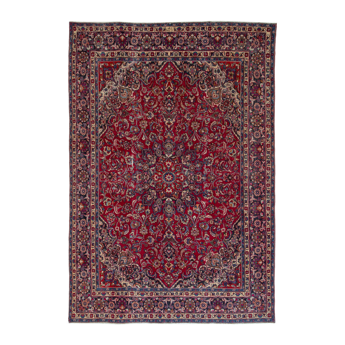 Persian Mashhad oversized rug in deep red and burgundy, 10'1" x 12'8"