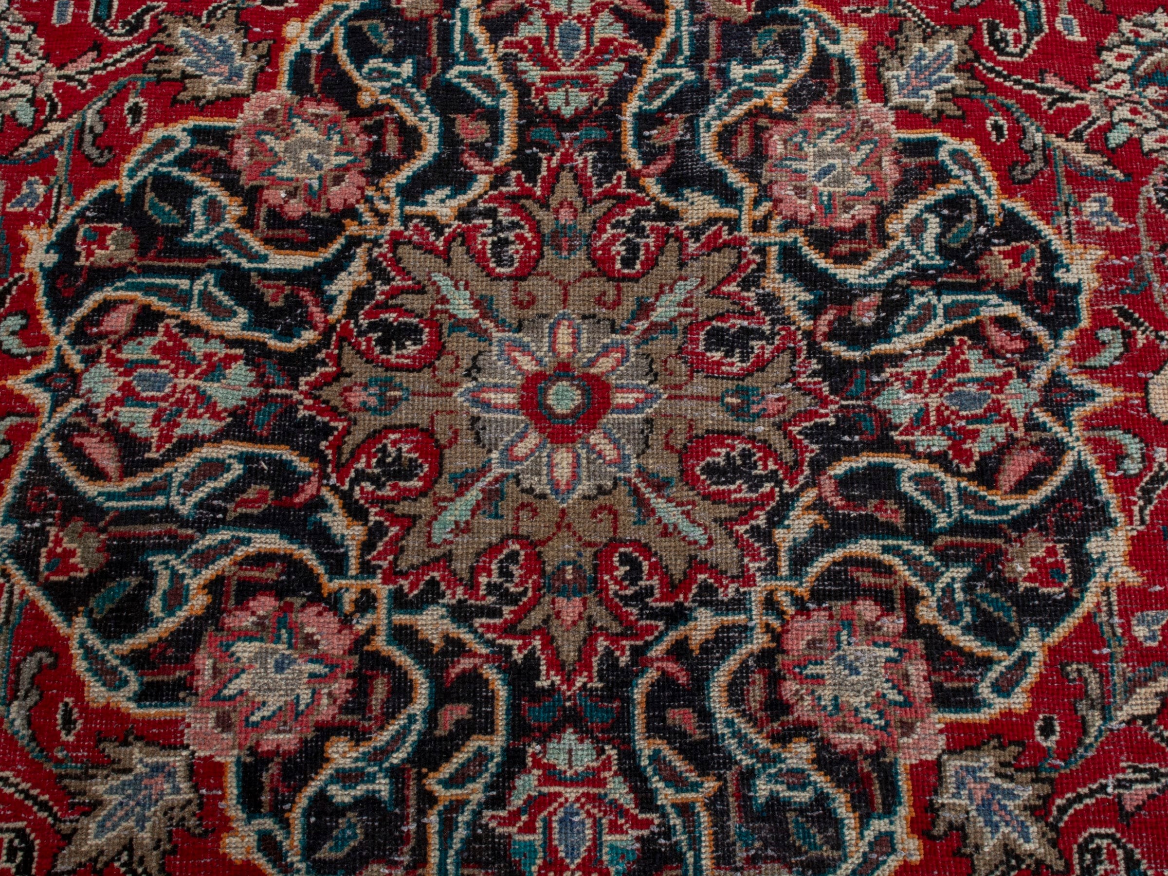 Persian Mahal oversized rug in deep red and muted pink, view 14 of 23