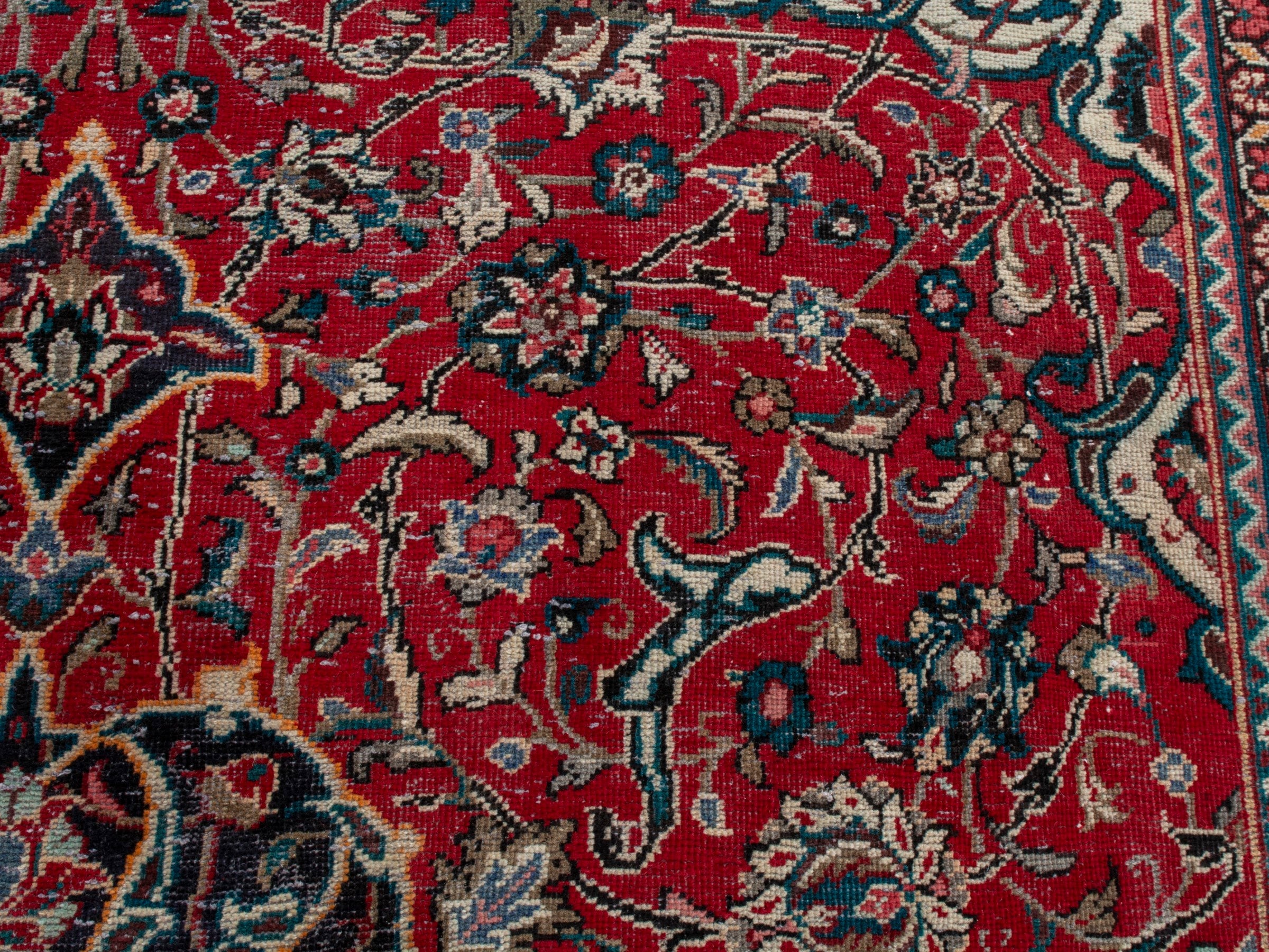 Persian Mahal oversized rug in deep red and muted pink, view 15 of 23