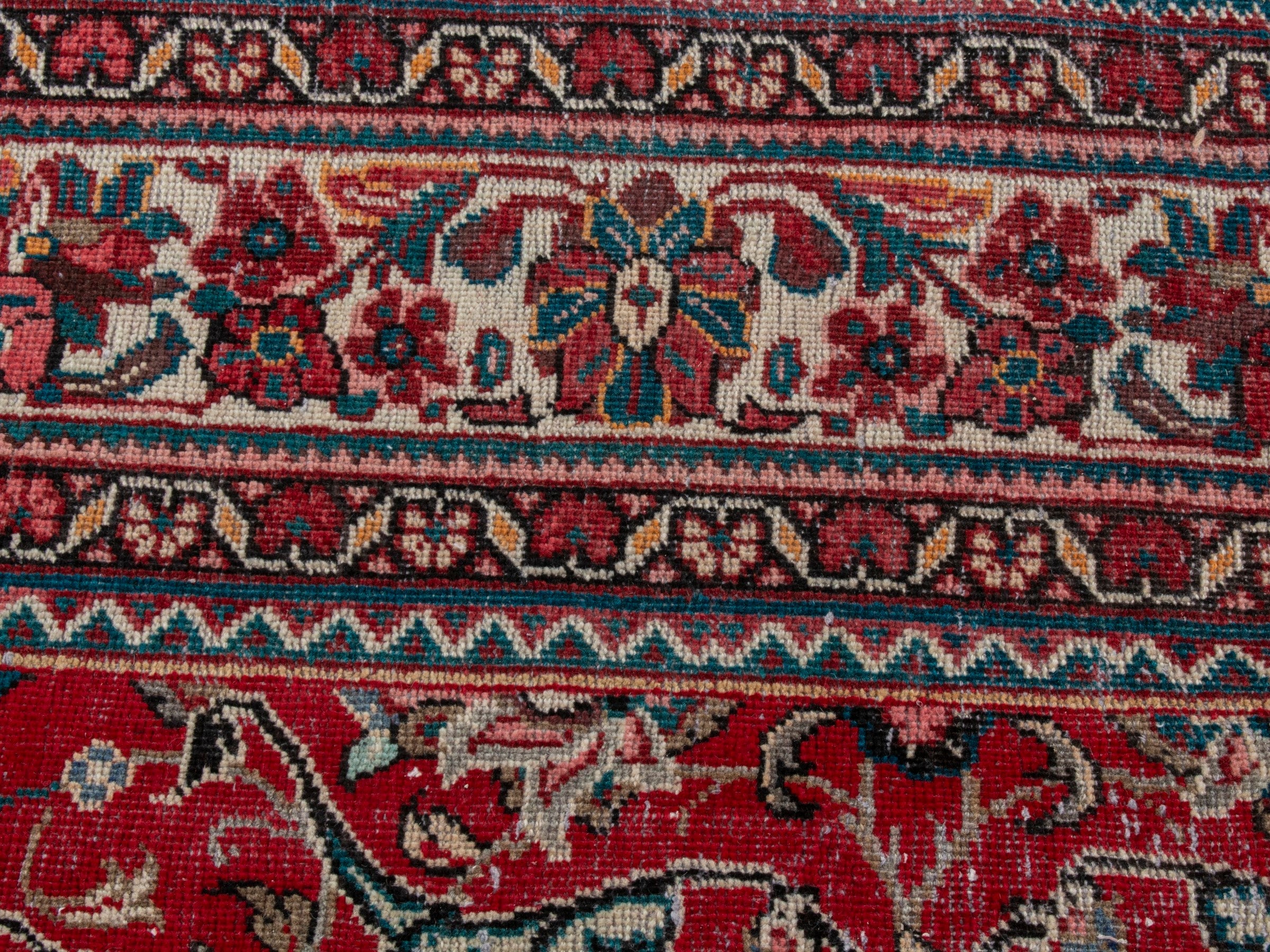 Persian Mahal oversized rug in deep red and muted pink, view 16 of 23
