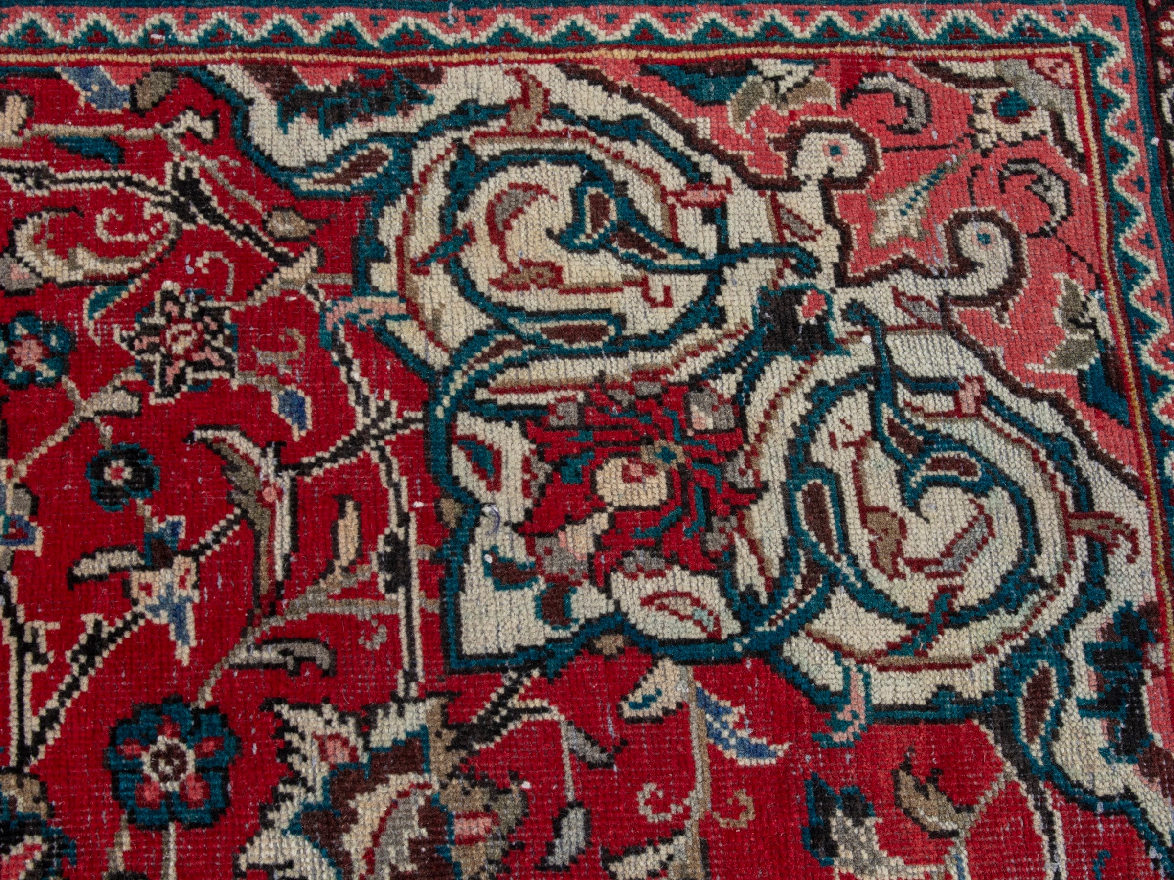 Persian Mahal oversized rug in deep red and muted pink, view 17 of 23
