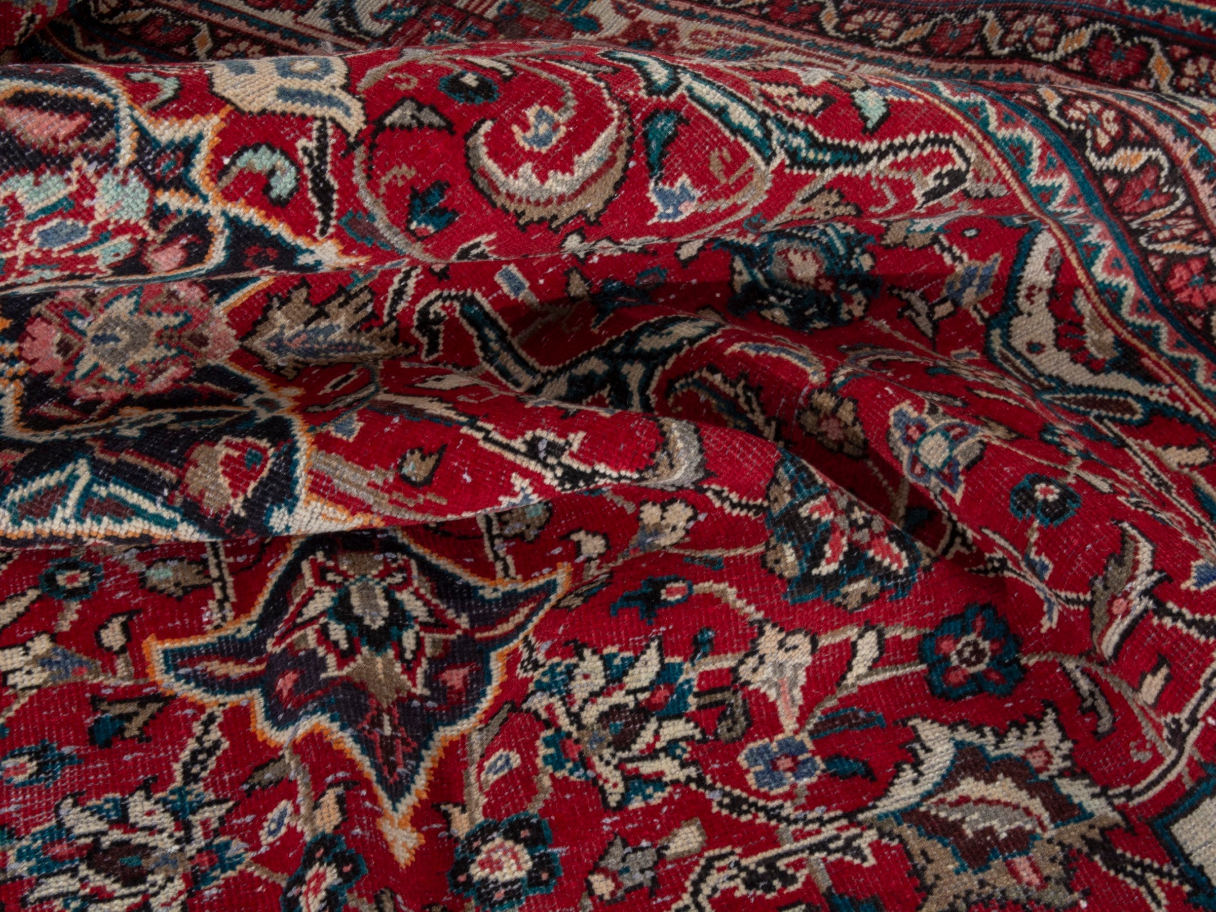 Persian Mahal oversized rug in deep red and muted pink, view 19 of 23