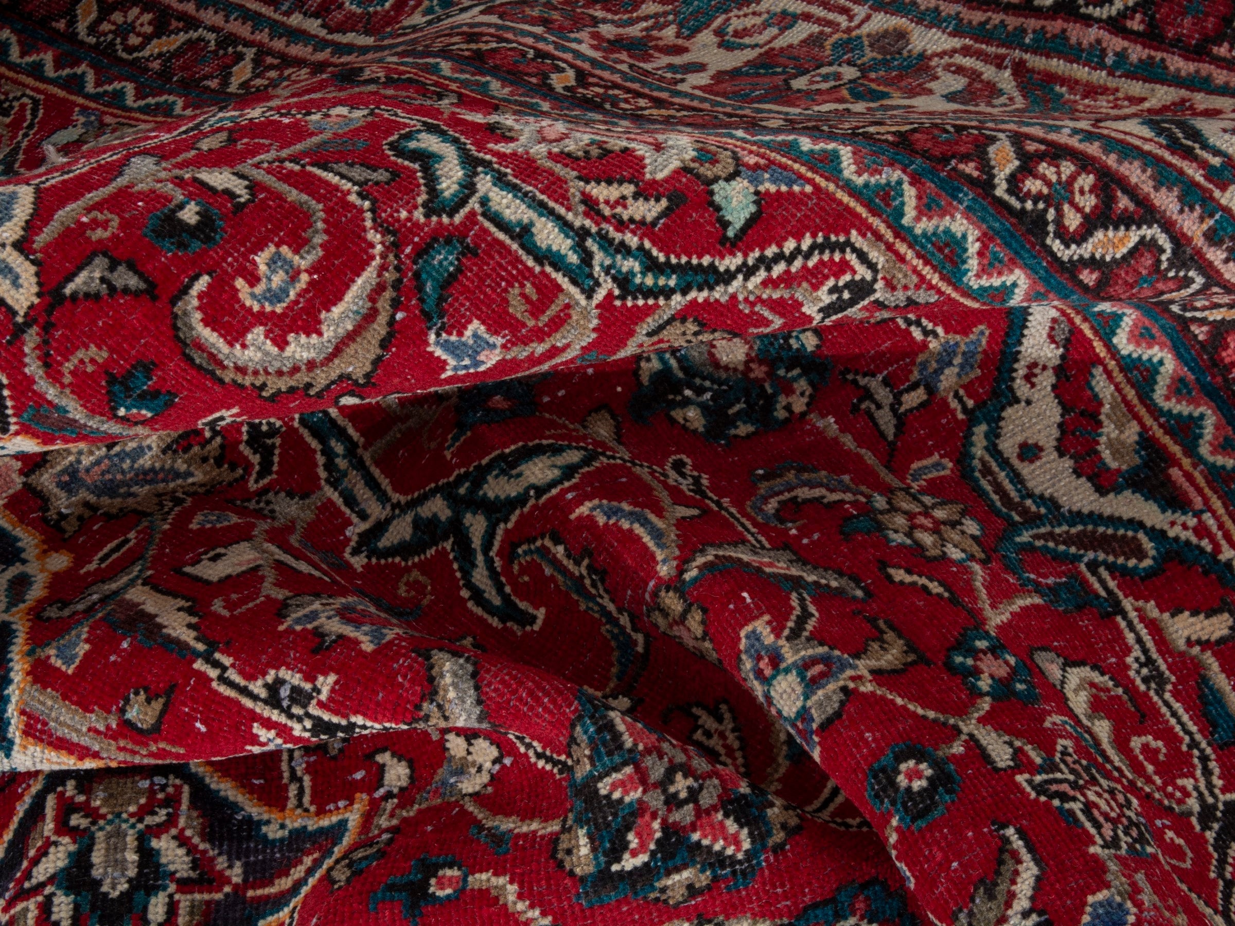 Persian Mahal oversized rug in deep red and muted pink, view 21 of 23