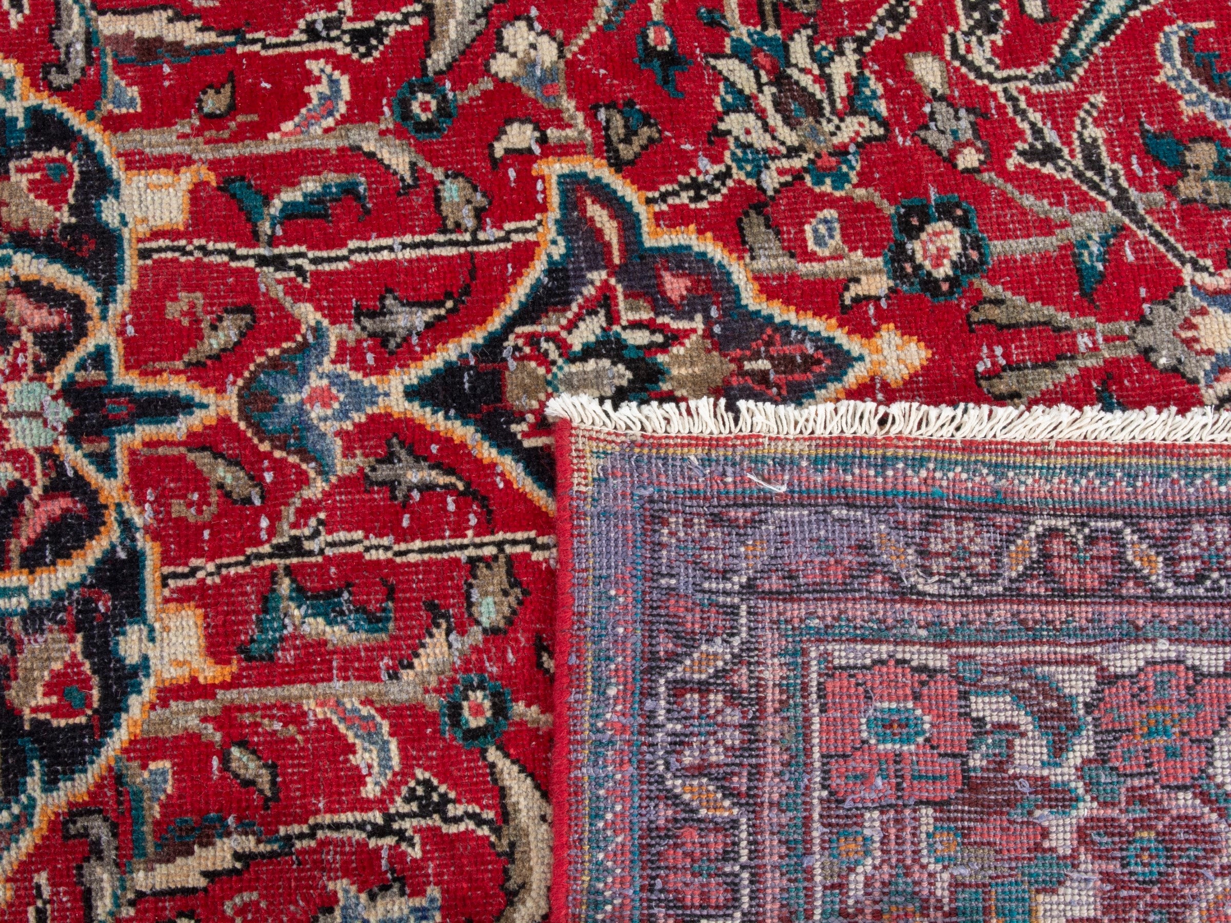 Persian Mahal oversized rug in deep red and muted pink, view 23 of 23
