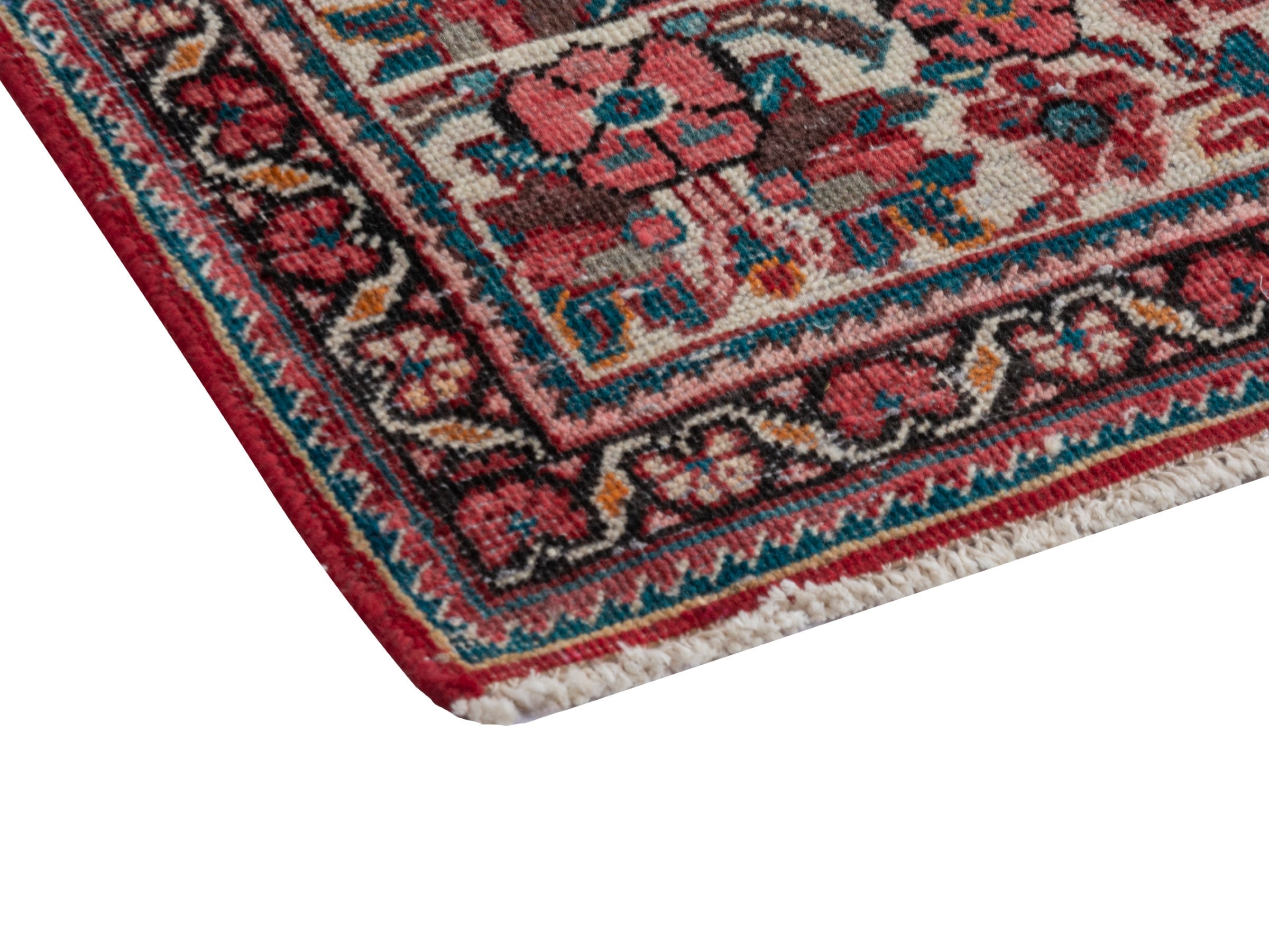 Persian Mahal oversized rug in deep red and muted pink, view 5 of 23