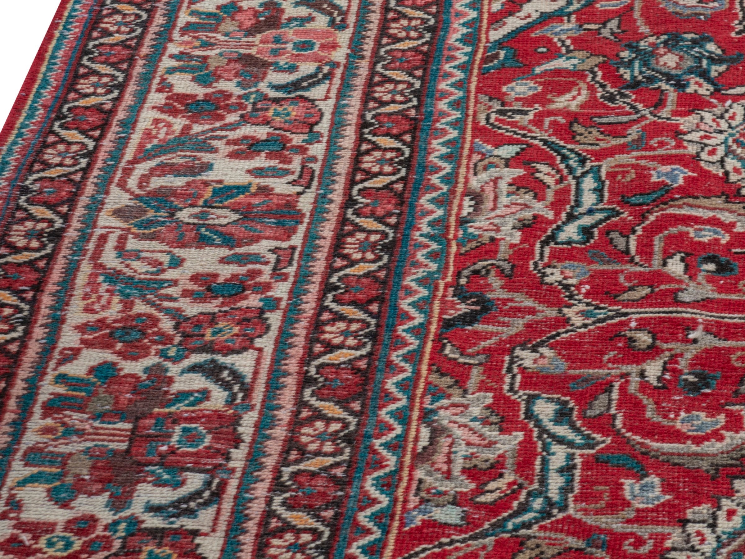 Persian Mahal oversized rug in deep red and muted pink, view 9 of 23